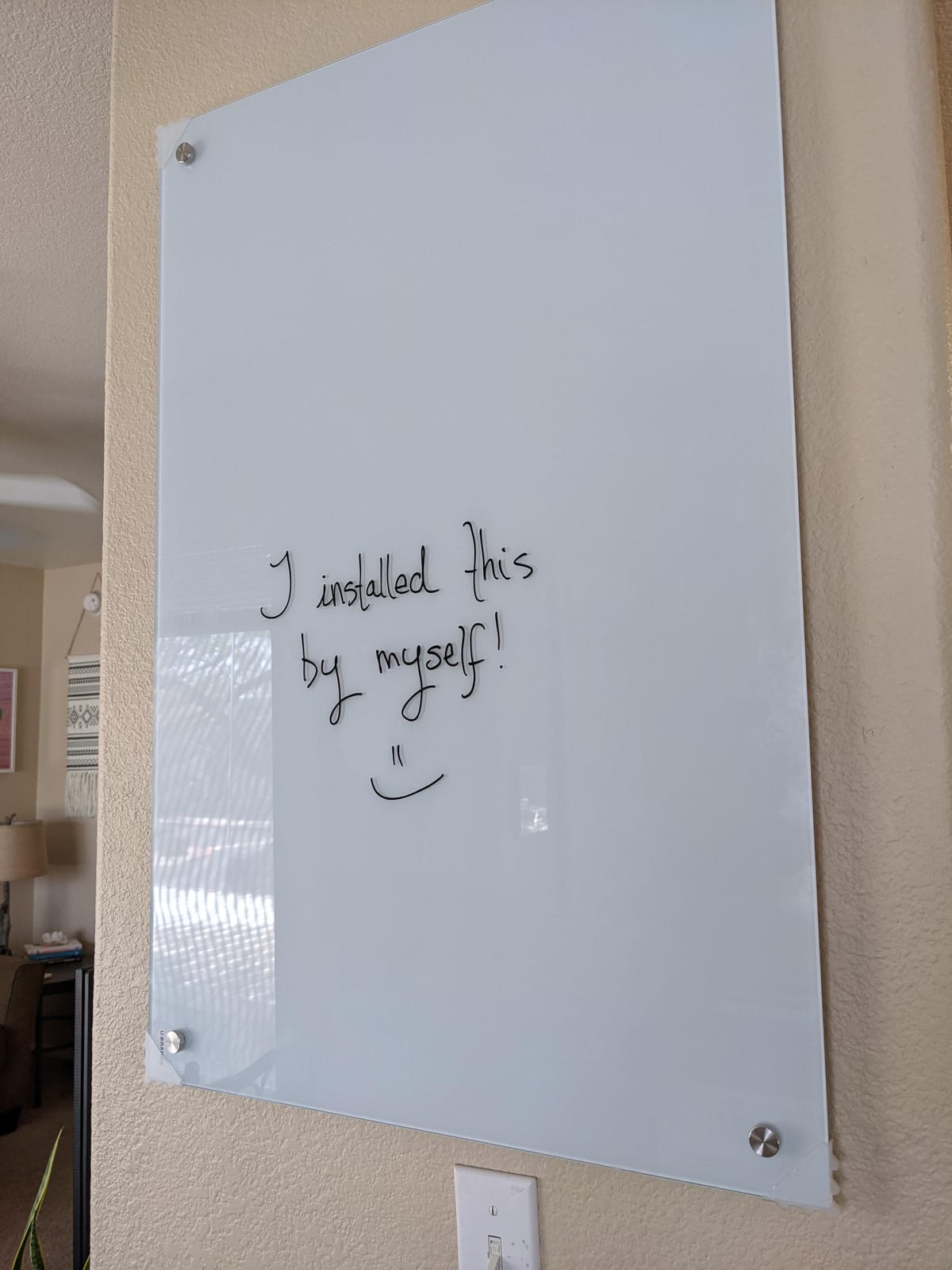 U Brands Glass Whiteboard 36