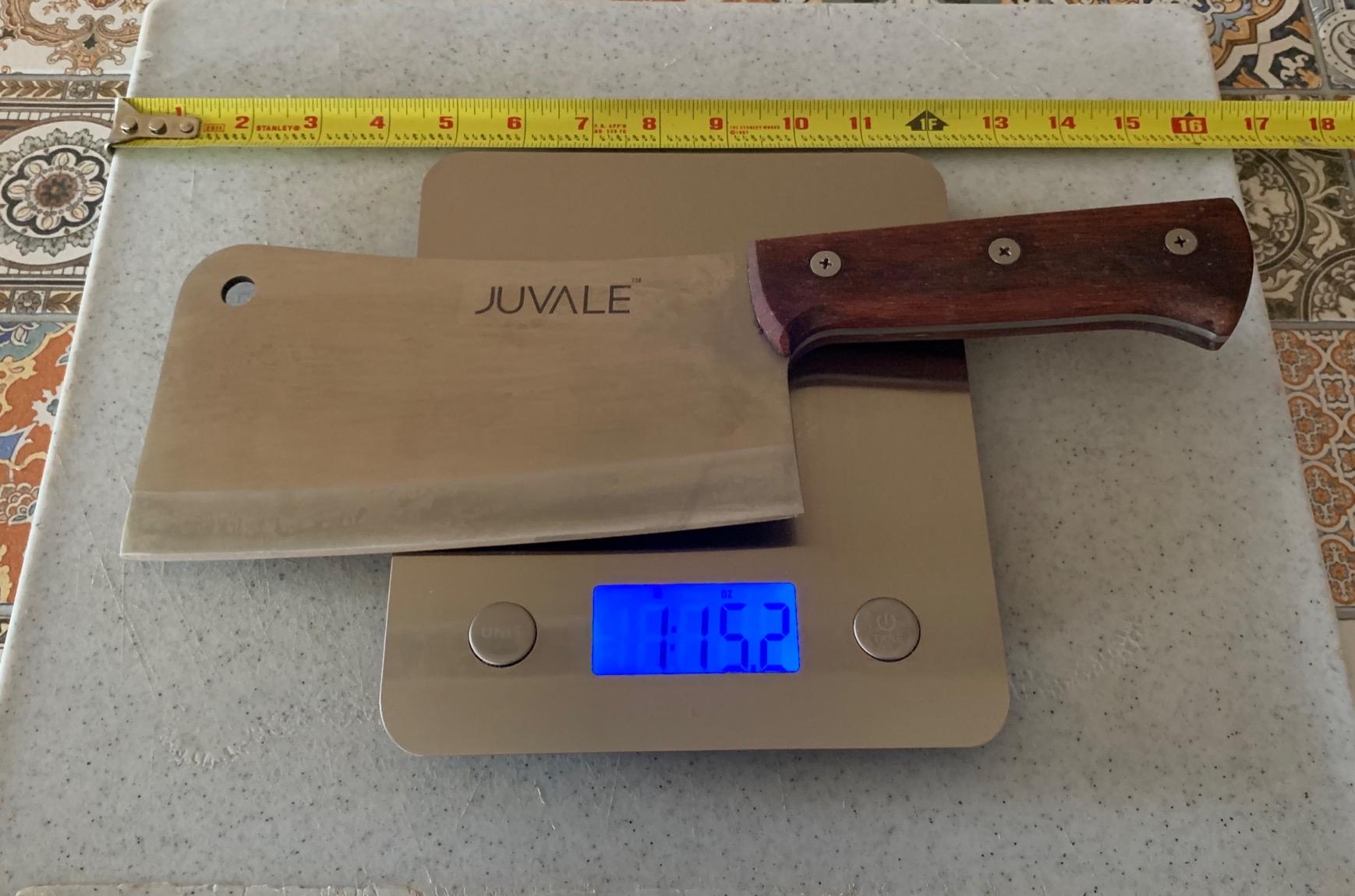 Juvale Meat Cleaver - 8-Inch Stainless Steel Blade, Wood Handle - Heavy-Duty Butcher Knife & Bone Cleaver for Beef Brisket, Meat Cutting & Chopping - Chopping Knife customer photo 2
