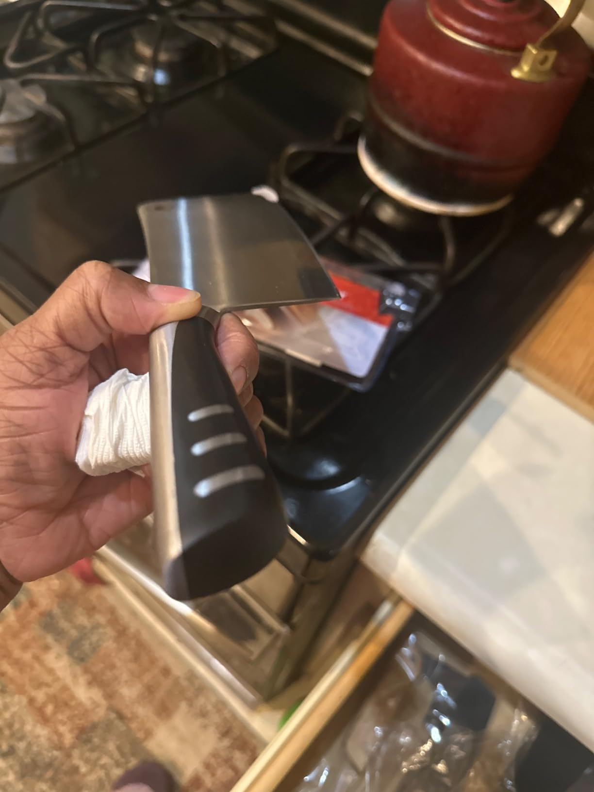 Utopia Kitchen Meat Cleaver Knife 7 Inch Bone Chopper Stainless Steel | Butcher Knife, Vegetable and Bone Chopping, Multipurpose Kitchen Use, Durable Blade, Chef Grade customer photo 1