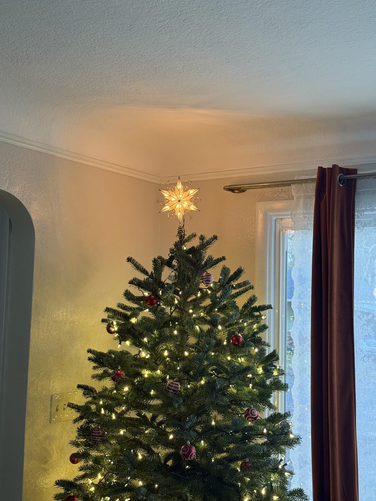Kurt Adler 10-Light 6-Point Capiz Star Treetop with Scroll Design customer photo 1