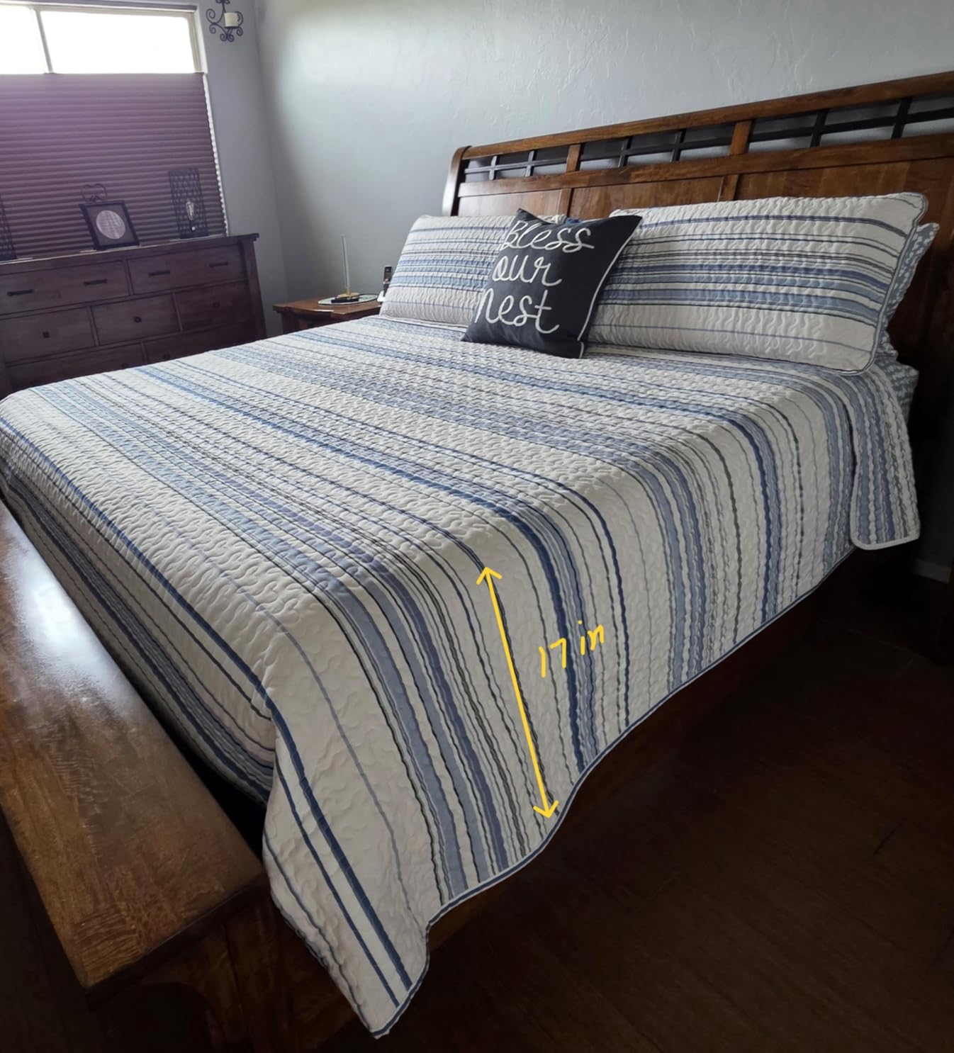 White Queen Quilt Bedding Set with 2 Pillow Shams, White Quilts Full Size customer photo 2