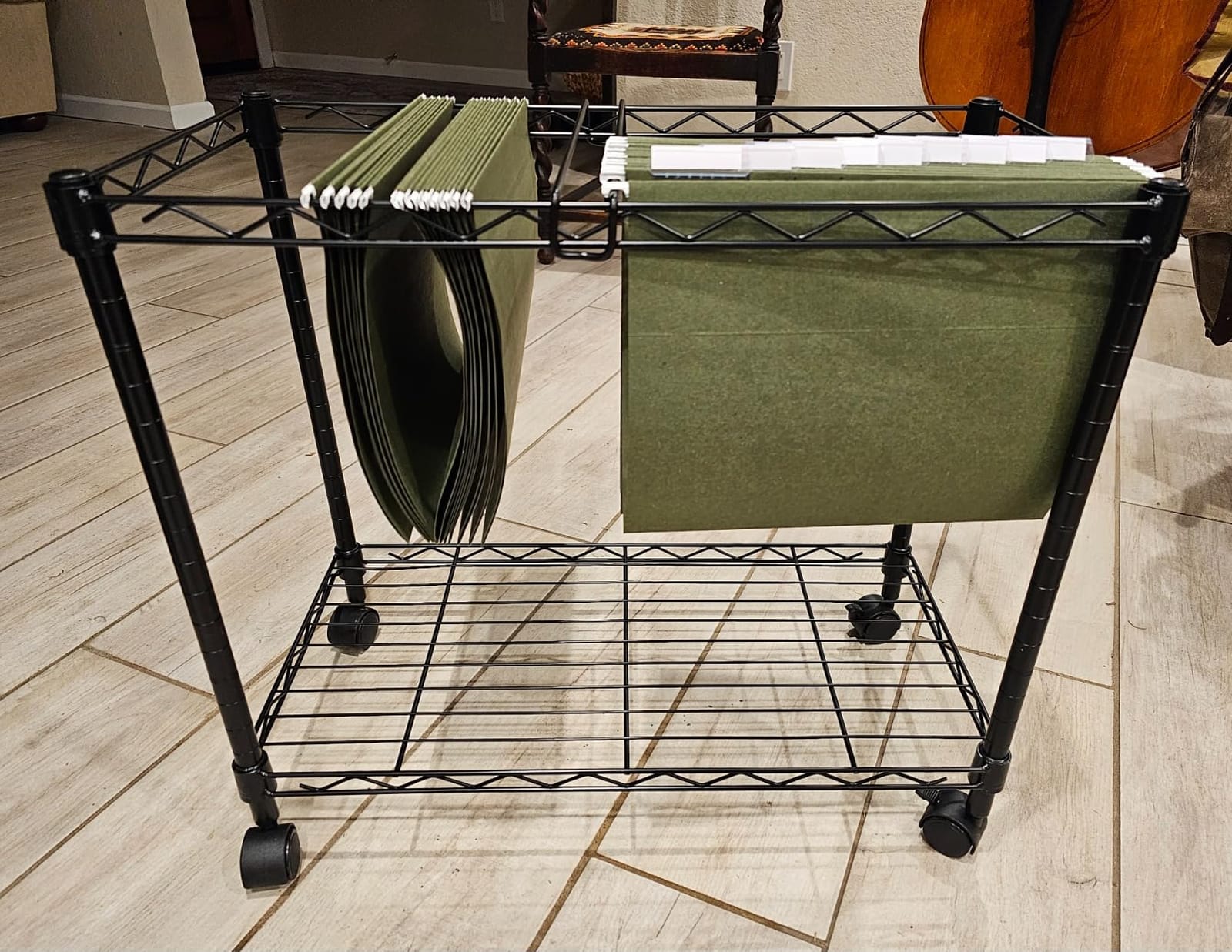 Oceanstar Portable 1-Tier Metal Rolling File Cart, Black,24 in customer photo 2