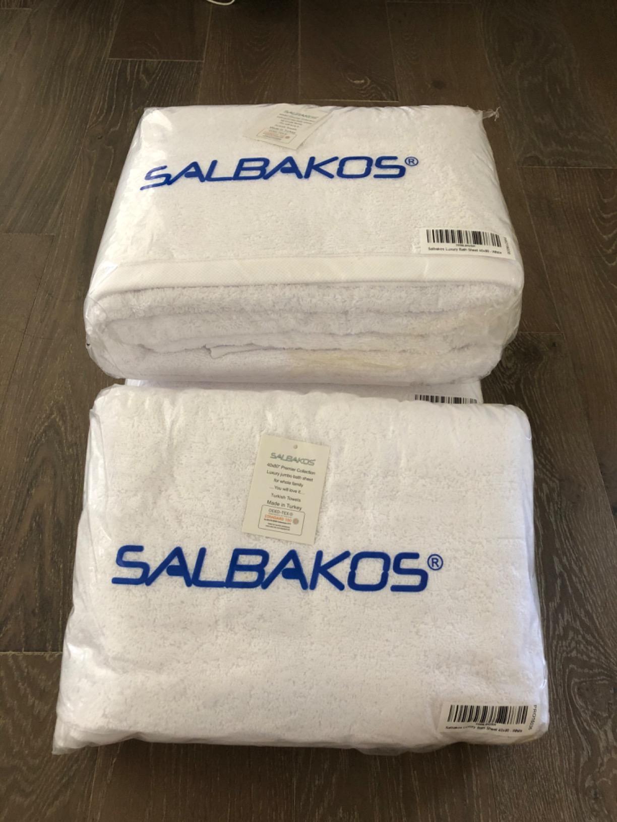 SALBAKOS Luxury 100% Turkish Cotton Bath Sheet 40x80 in (1-Piece, Black) customer photo 1