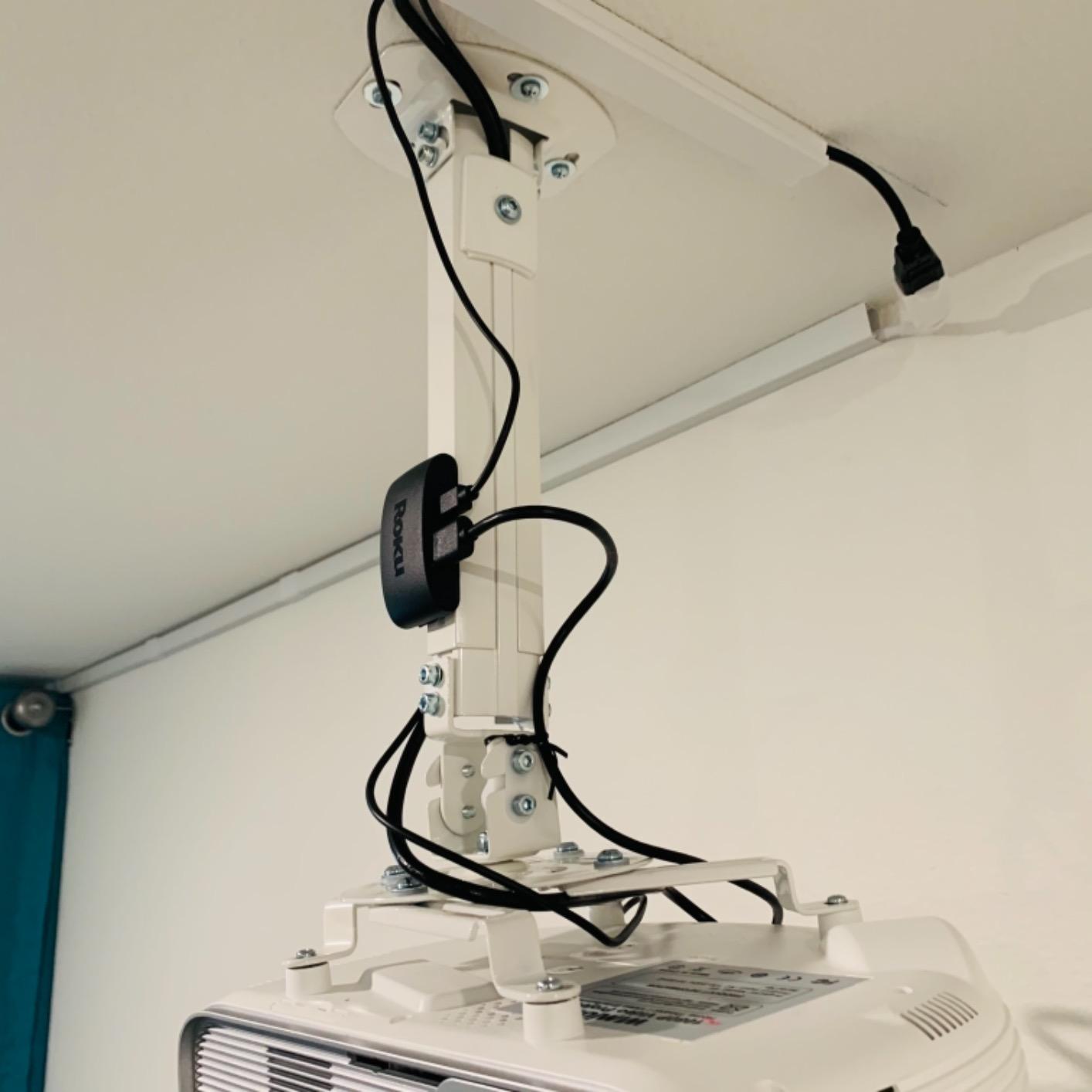 VIVO Universal Extending Ceiling Projector Mount, Height Adjustable Projection, White, MOUNT-VP02W customer photo 1