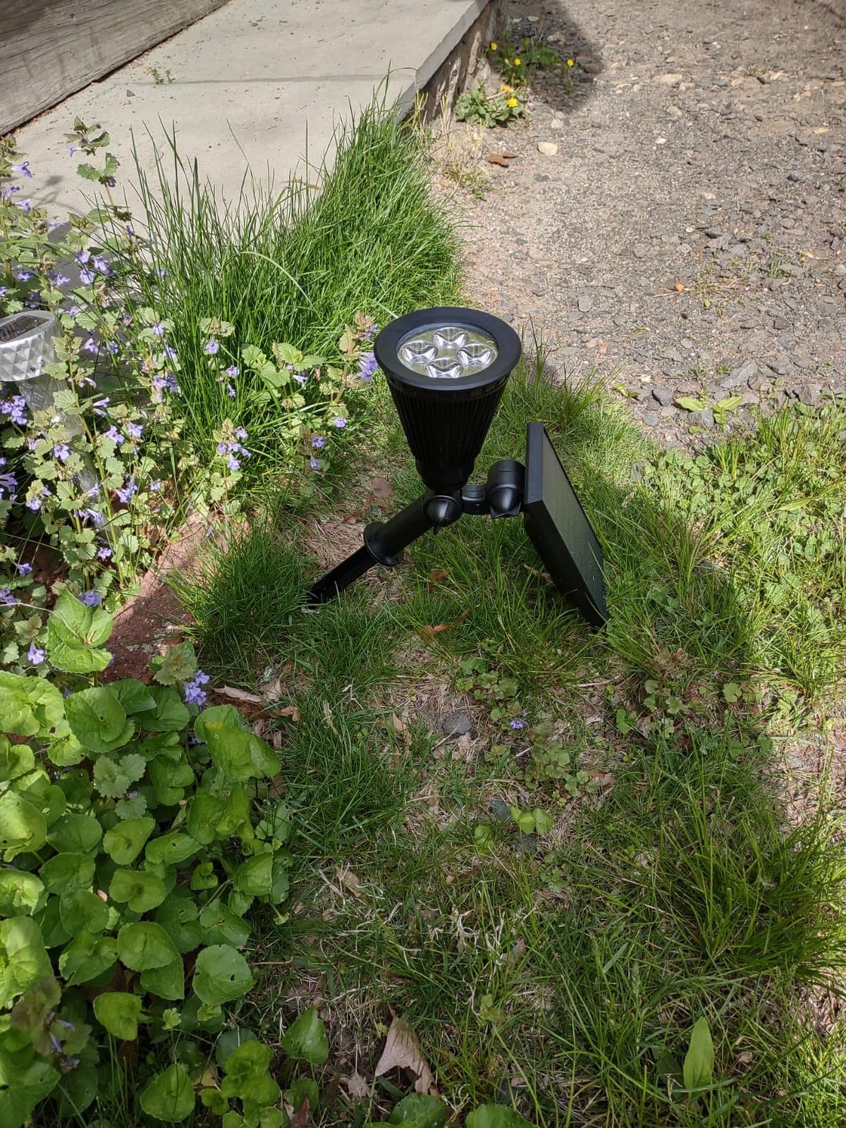 FALOVE Solar Spot Lights Outdoor Cool White LED Waterproof Landscape Lamp customer photo 1