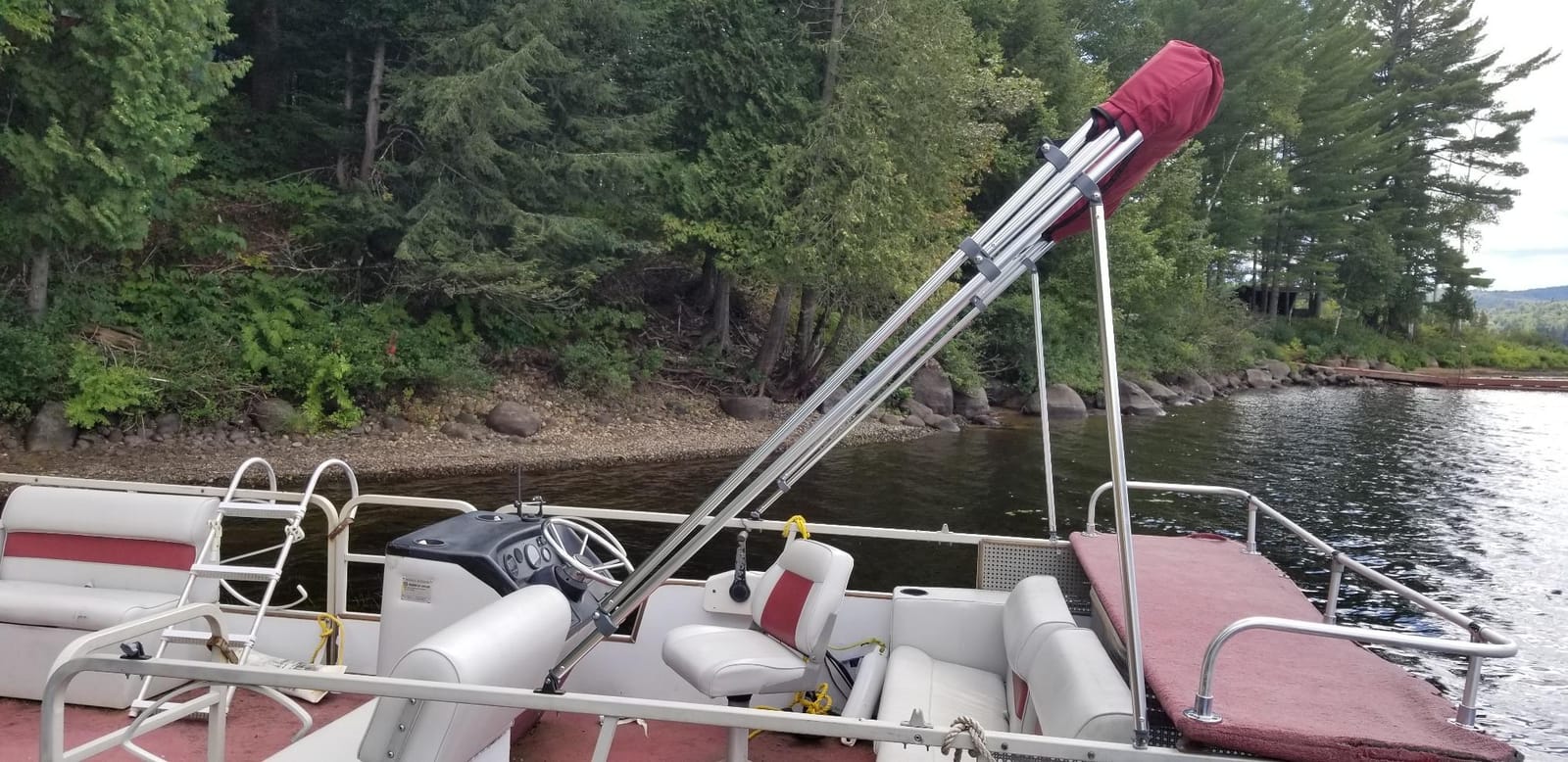 MSC 3 Bow 4 Bow Bimini Top Boat Cover,Waterproof Solution Dyed Polyester Made,2 Support Poles& 4 Adjustable Straps Included customer photo 1