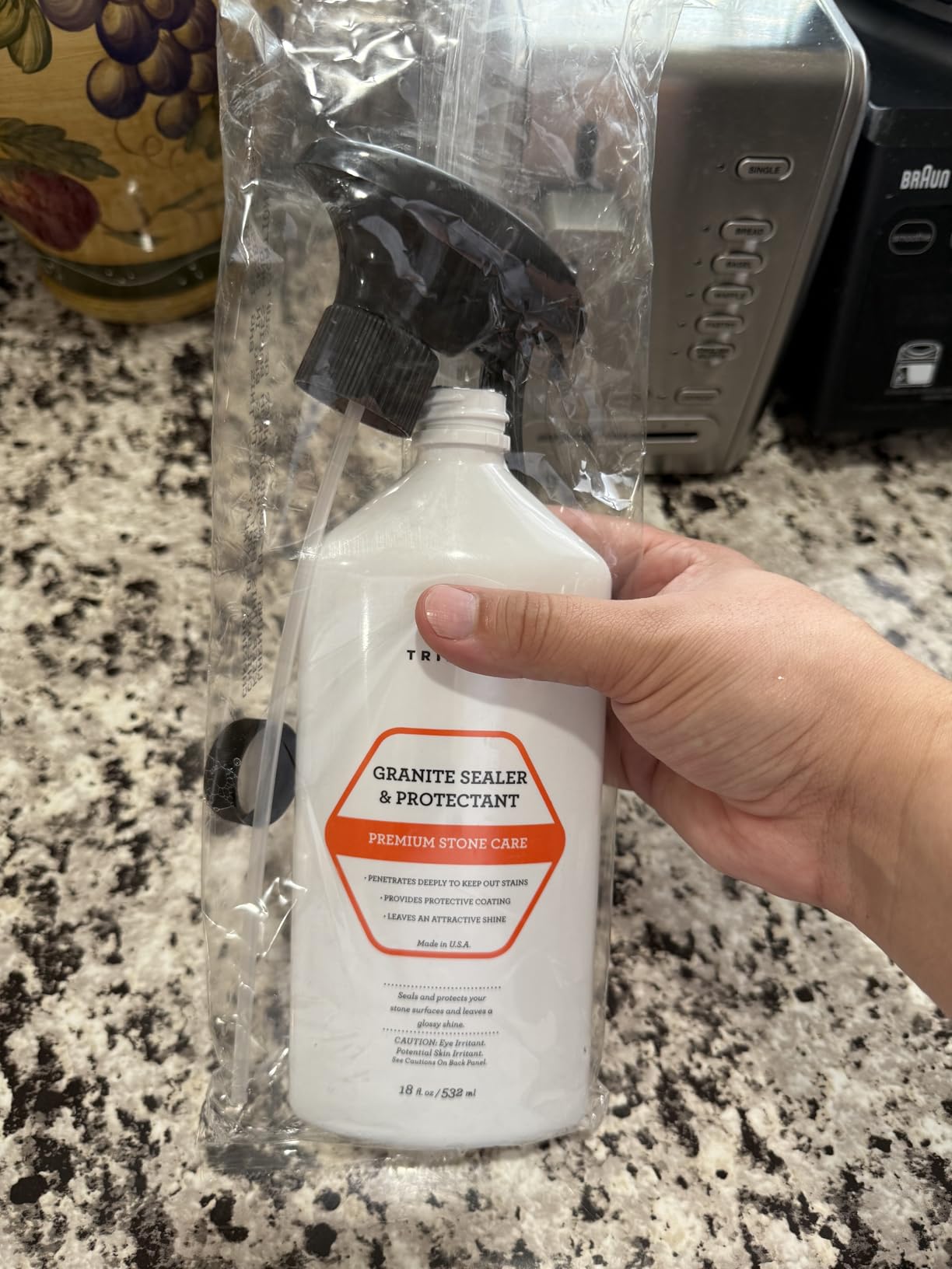 TriNova Granite Sealer & Protector for Stone Surfaces, 18 fl oz | For granite, marble, quartz and tile; helps protect from stains and spots. customer photo 1