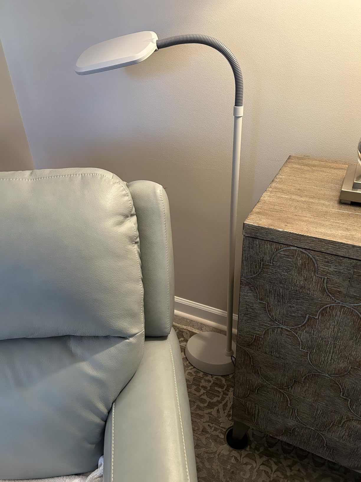 Brightech Litespan Slim LED Floor Reading Lamp - Tall with Adjustable Gooseneck, Dimmable for Living Rooms, Offices & Bedrooms - Black customer photo 1