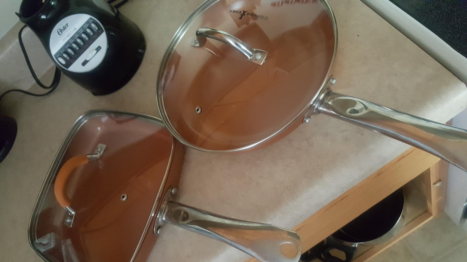 Copper Chef 10 Inch Round Frying Pan With Lid - Skillet with Ceramic Non Stick Coating. Perfect Cookware For Saute And Grill customer photo 2