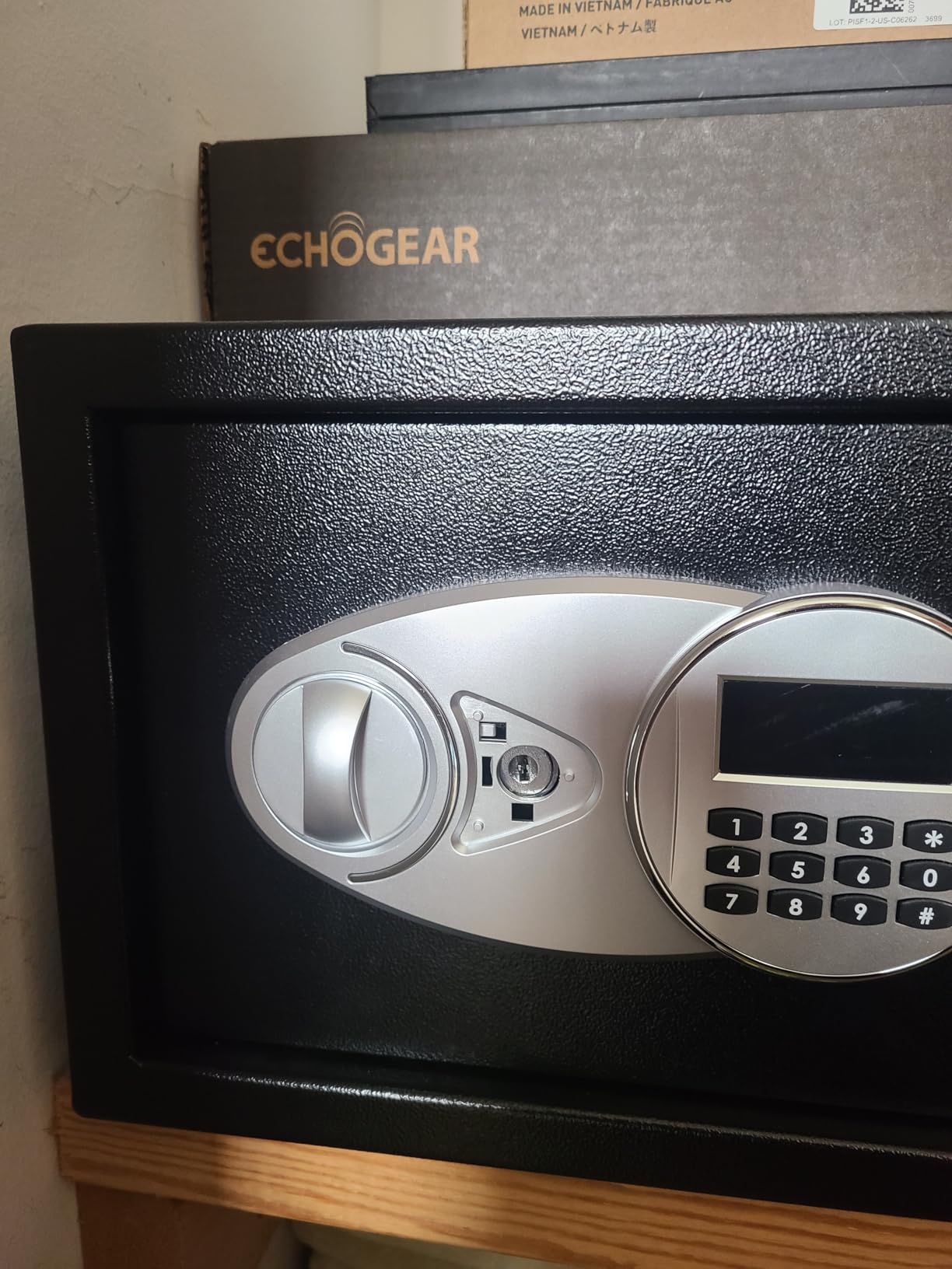 Amazon Basics Steel Security Safe and Lock Box with Digital Keypad, Easy to Use, Removable Shelf, Secure Cash, Jewelry, Documents, Black, 1.2 Cubic Feet, 16.9-x-14.6-x-10.6-inches (WxDxH) customer photo 2