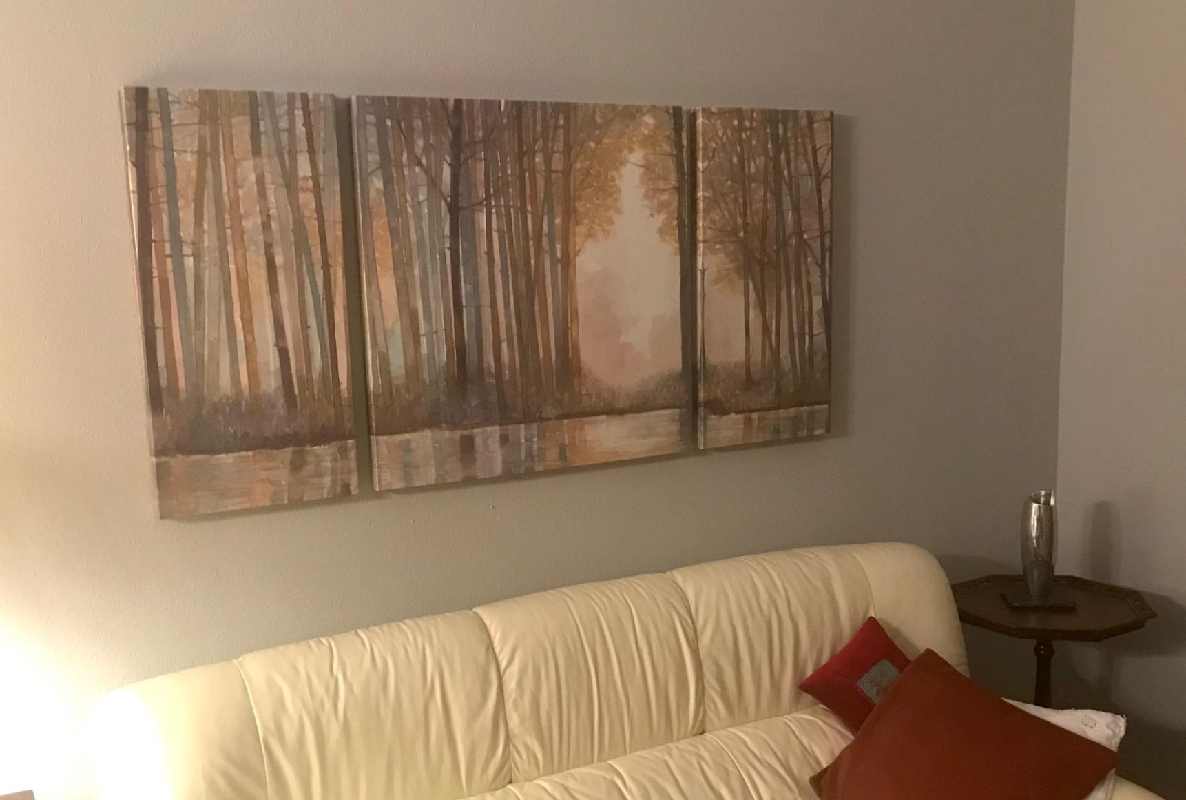 Madison Park Wall Art Living Room Décor - Triptych Scenery Watercolor Canvas, Home Accent Modern Dining Decoration, Ready to Hang Painting for Bedroom, Multi-Sizes, Natural Forest Reflection 3 Piece customer photo 1