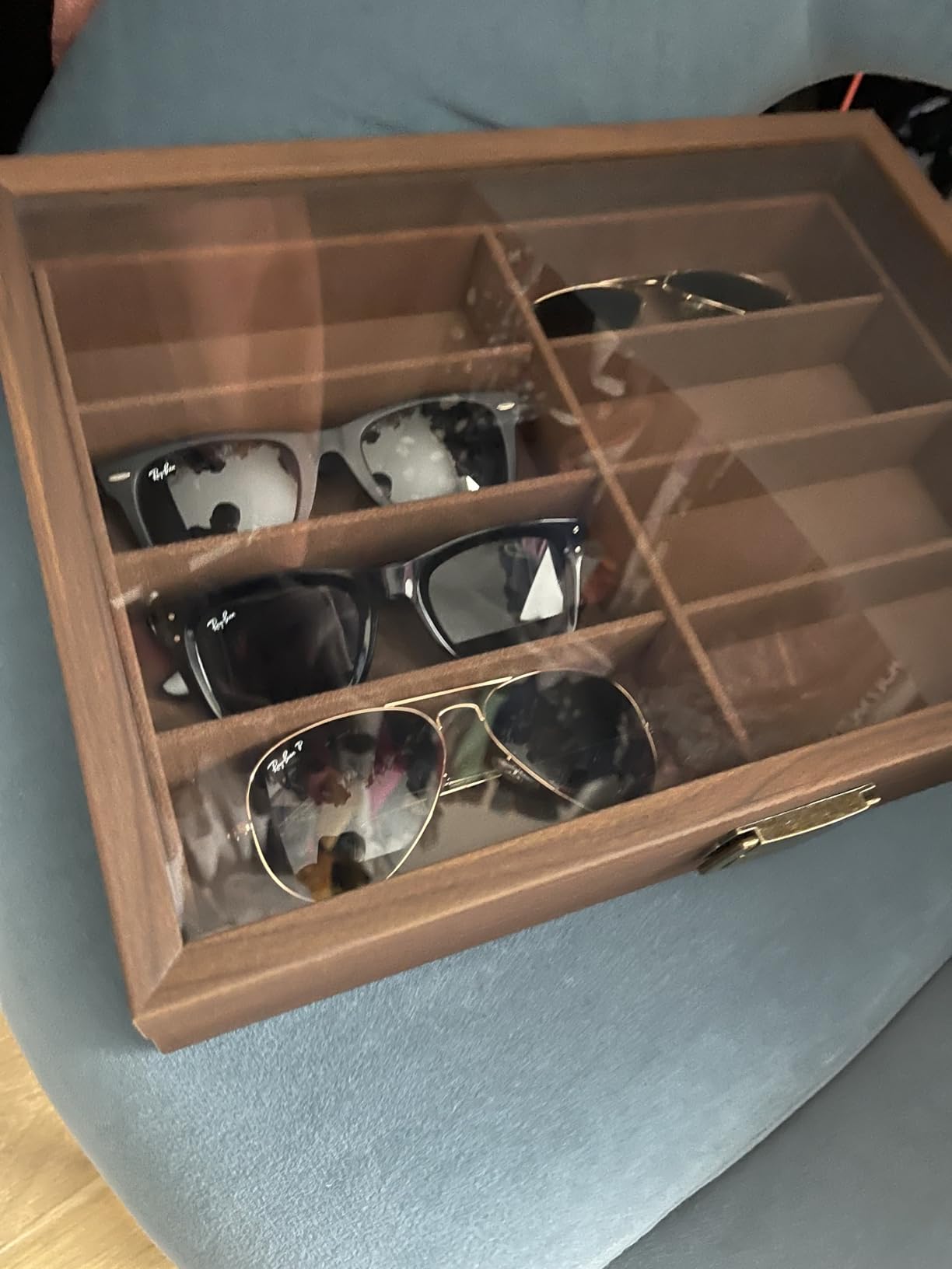 CO-Z Leather Multi Sunglasses Organizer for Women Men, Eyeglasses Eyewear Display Case with 8 Slots, Jewelry Watch Organizer, Sunglasses Jewelry Collection Case, Sunglass Glasses Storage Holder Box customer photo 1
