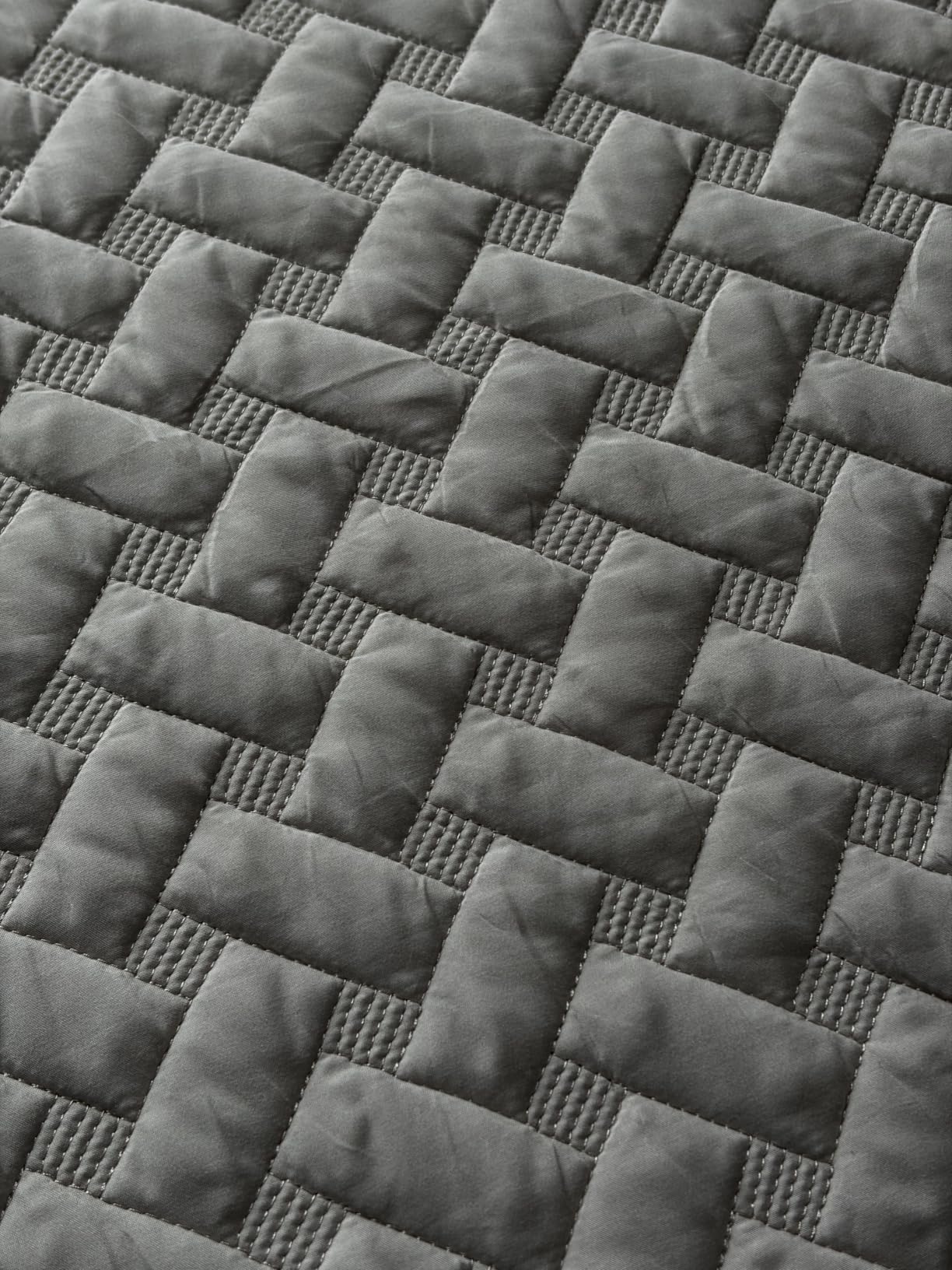 Bedsure Quilts King Size - Grey Bedspreads King Size with Basket Weave Pattern, Soft Quilt Bedding Set, Lightweight Comforter Set Coverlet for All Seasons with 2 Pillow Shams (106