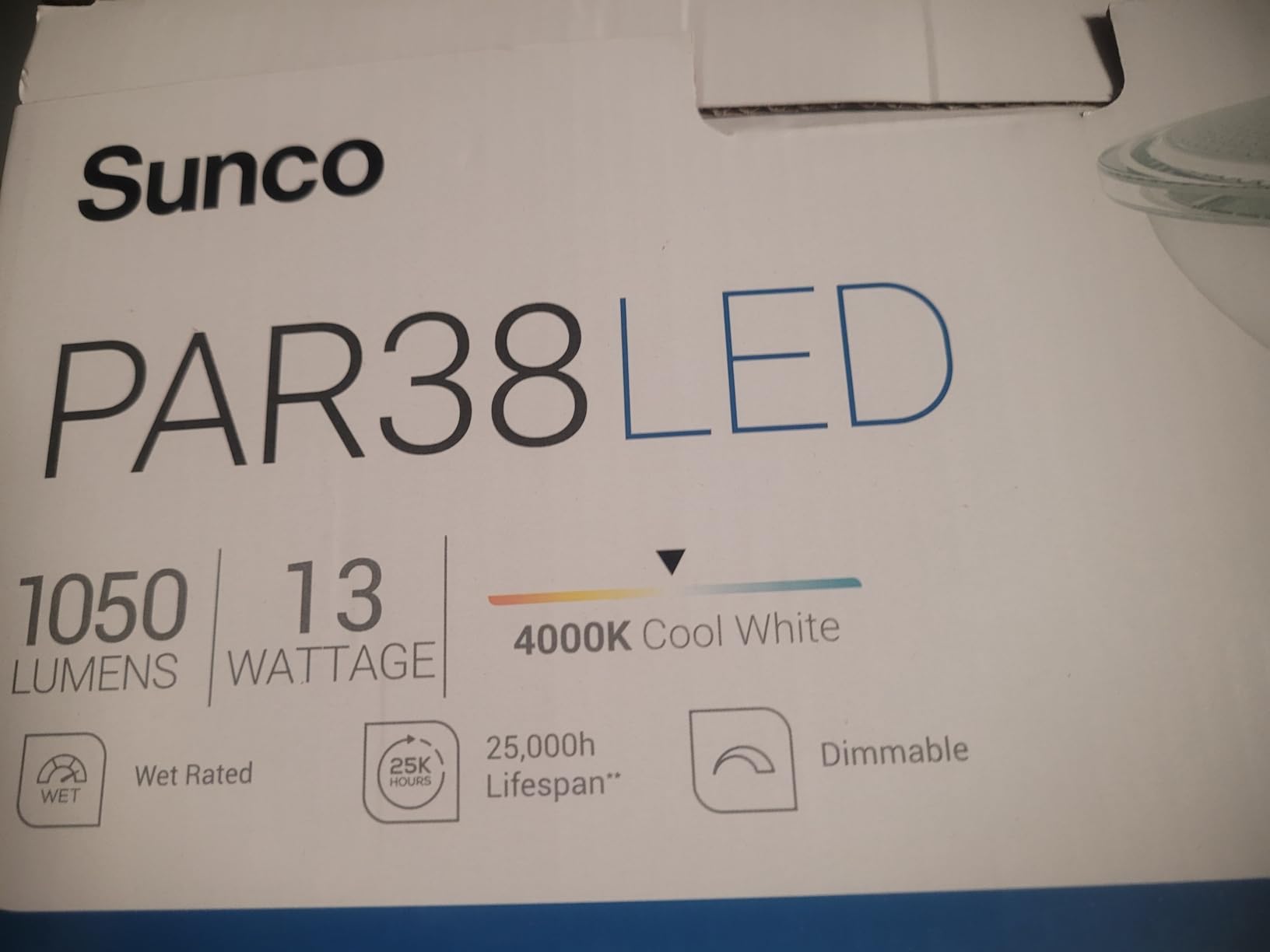 Sunco 6 Pack Outdoor Flood Light Bulb LED PAR38, Exterior Spotlight Bulbs, Weatherproof, 1050 LM, 13W (100W Equivalent), 5000K Daylight, Wet Rated, Dimmable, E26 Base UL | 1050LM, 5000K Daylight, E26 Medium Base, Outdoor Security Flood Light, Driveway, Porch, Patio, Exterior Yard Spotlight customer photo 1