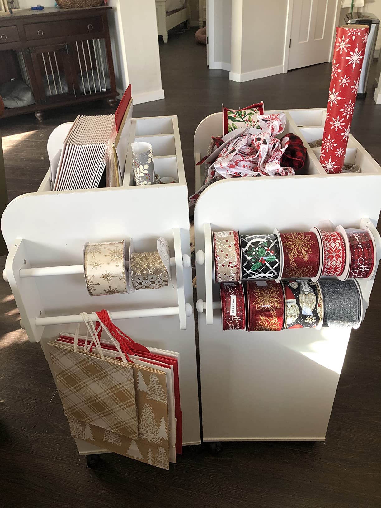 Honey-Can-Do Deluxe Rolling Craft Storage Cart with Locking Wheels | Organizer for 30-inch Wrapping Paper, Ribbon Spools, Tools & Supplies | 3 Drawers & Open Shelves customer photo 1