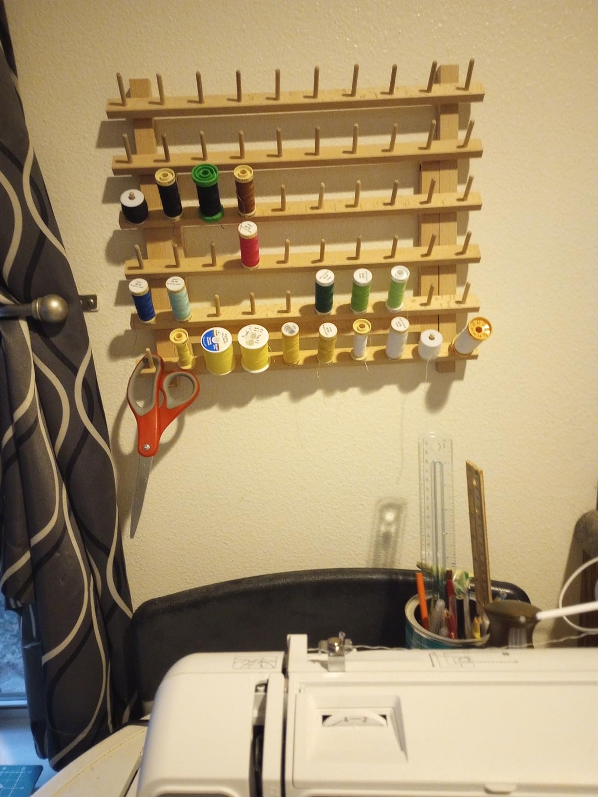 US Art Supply Premium 60-Spool Thread Holder: Wooden Sewing & Embroidery customer photo 2