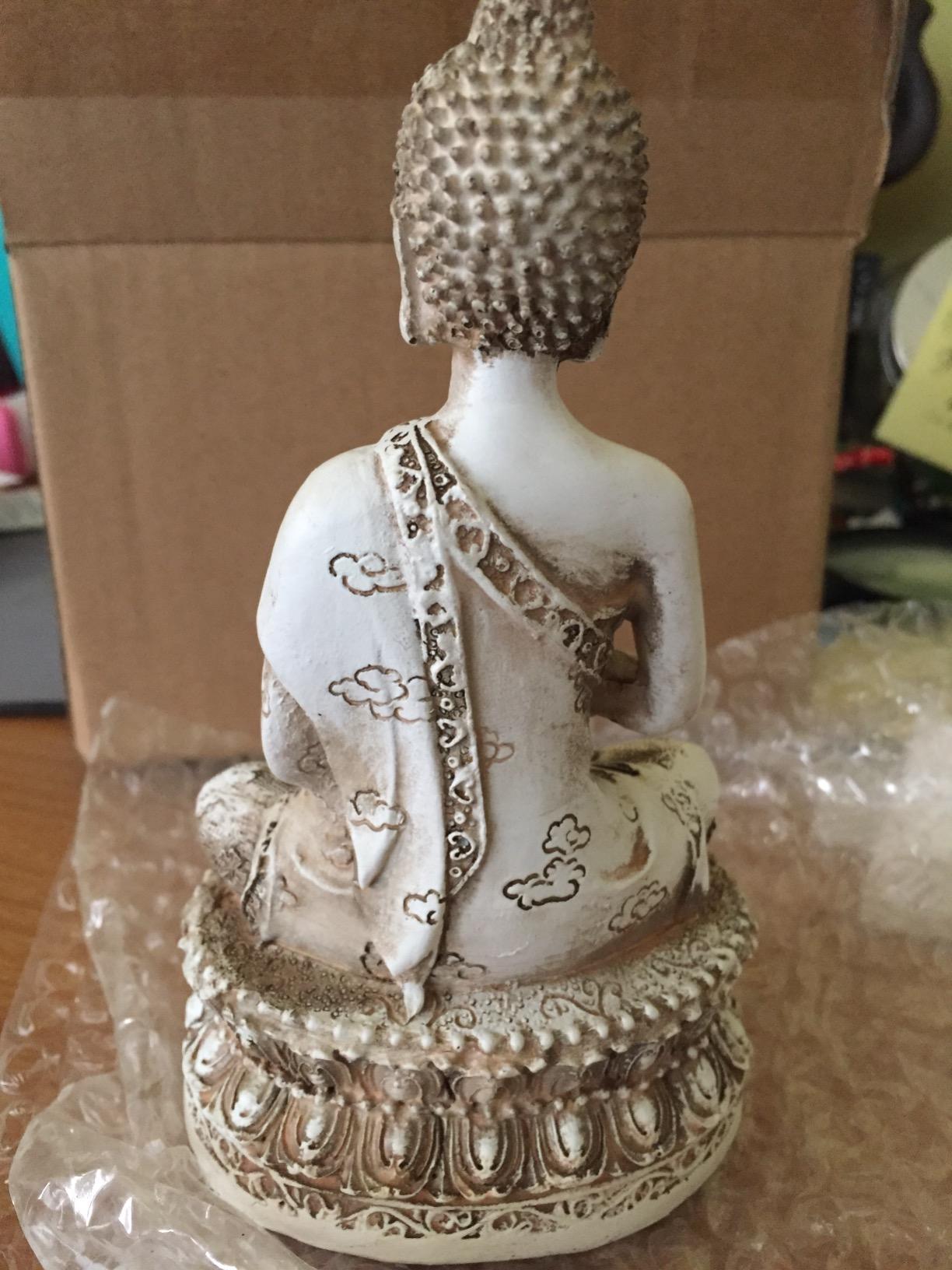 ornerx Meditation Thai Sitting Buddha Statue, Verdigris, 6.7