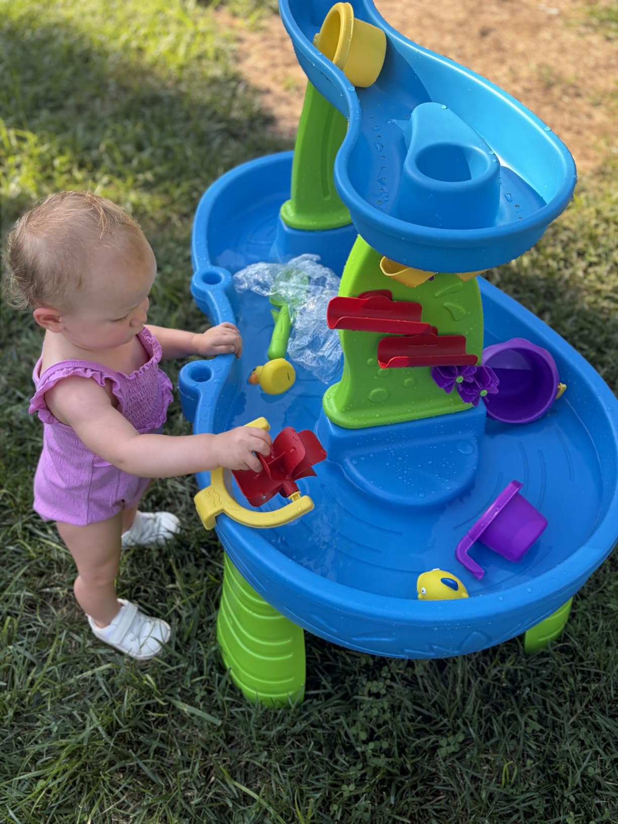Step2 Rain Showers Splash Pond Toddler Water Table, Outdoor Kids Water Sensory Table, Ages 18+ Months, 13 Piece Water Toy Accessories, Blue & Green customer photo 1
