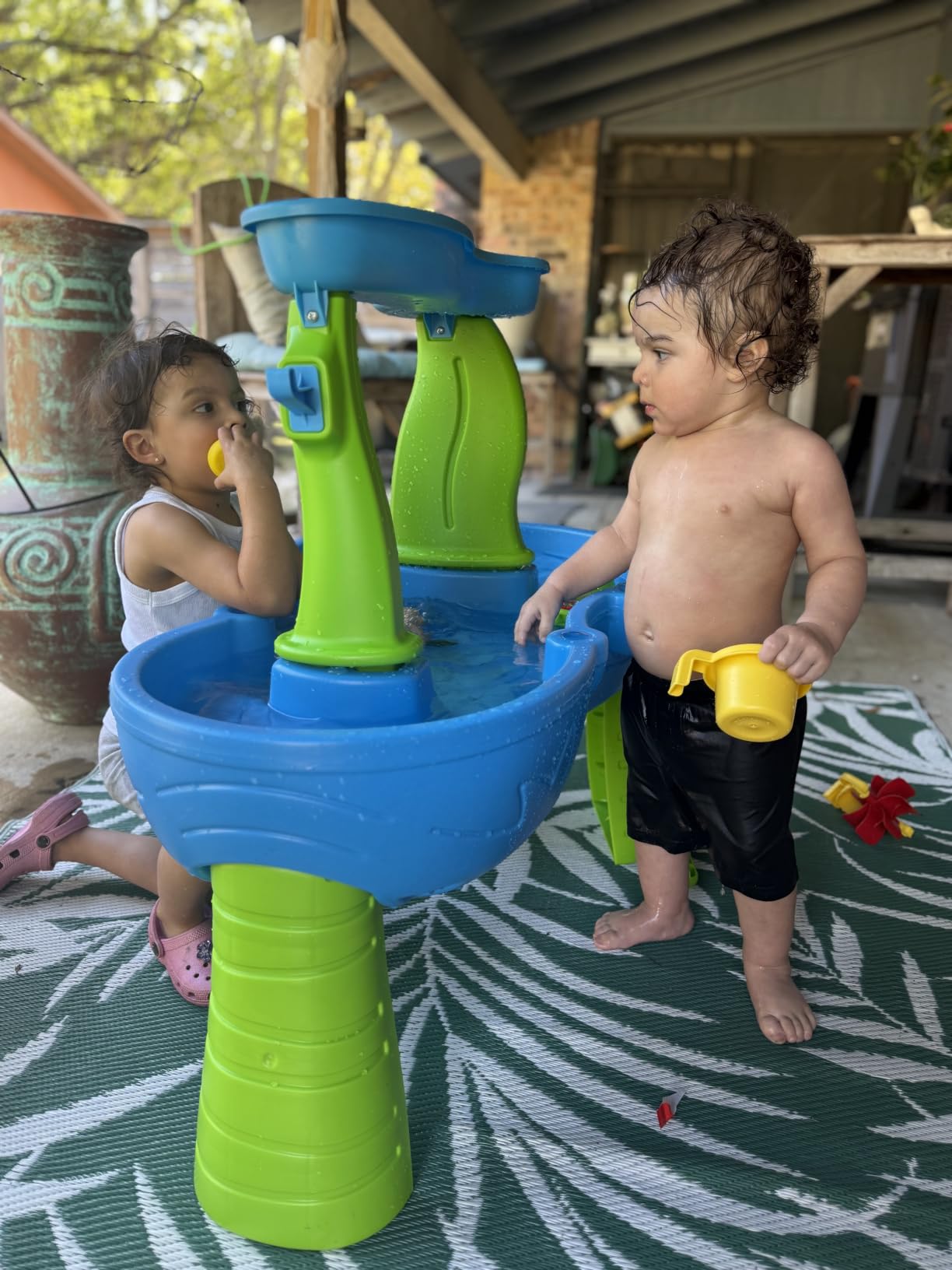 Step2 Rain Showers Splash Pond Toddler Water Table, Outdoor Kids Water Sensory Table, Ages 18+ Months, 13 Piece Water Toy Accessories, Blue & Green customer photo 2