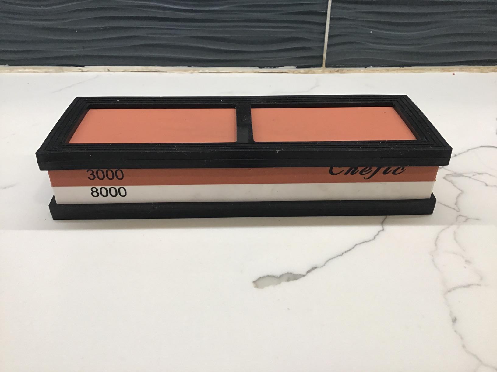 Sharpening Stone Whetstone Knife Sharpener Stone, Chefic 3000/8000 Grit Knife Sharpening Kit Wet Stone with Flattening Stone, Angle Guide, Non Slip Bamboo Base for kitchen, pocket knife sharpener customer photo 1