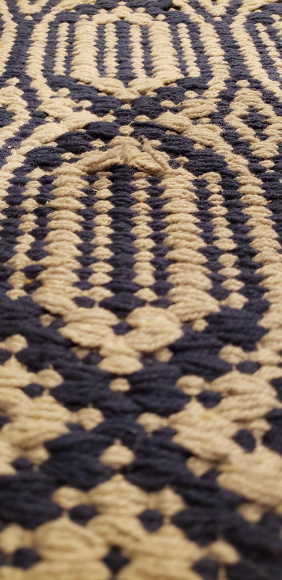 SAFAVIEH Montauk Collection Area Rug - 6' x 9', Ivory & Blue, Handmade Flat Weave Boho Farmhouse Cotton, Ideal for High Traffic Areas in Living Room, Bedroom (MTK333L) customer photo 1