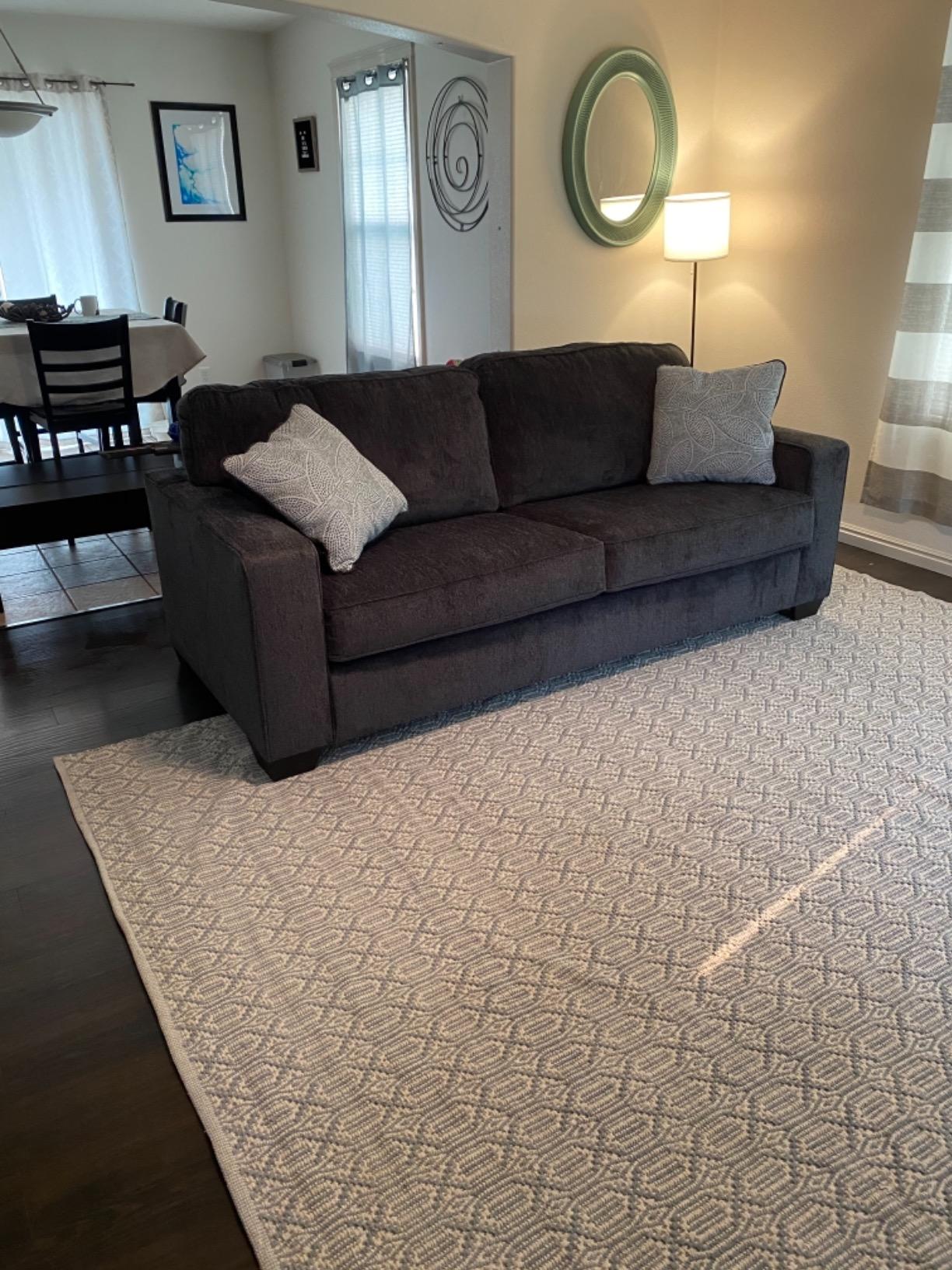 SAFAVIEH Montauk Collection Area Rug - 6' x 9', Ivory & Blue, Handmade Flat Weave Boho Farmhouse Cotton, Ideal for High Traffic Areas in Living Room, Bedroom (MTK333L) customer photo 2