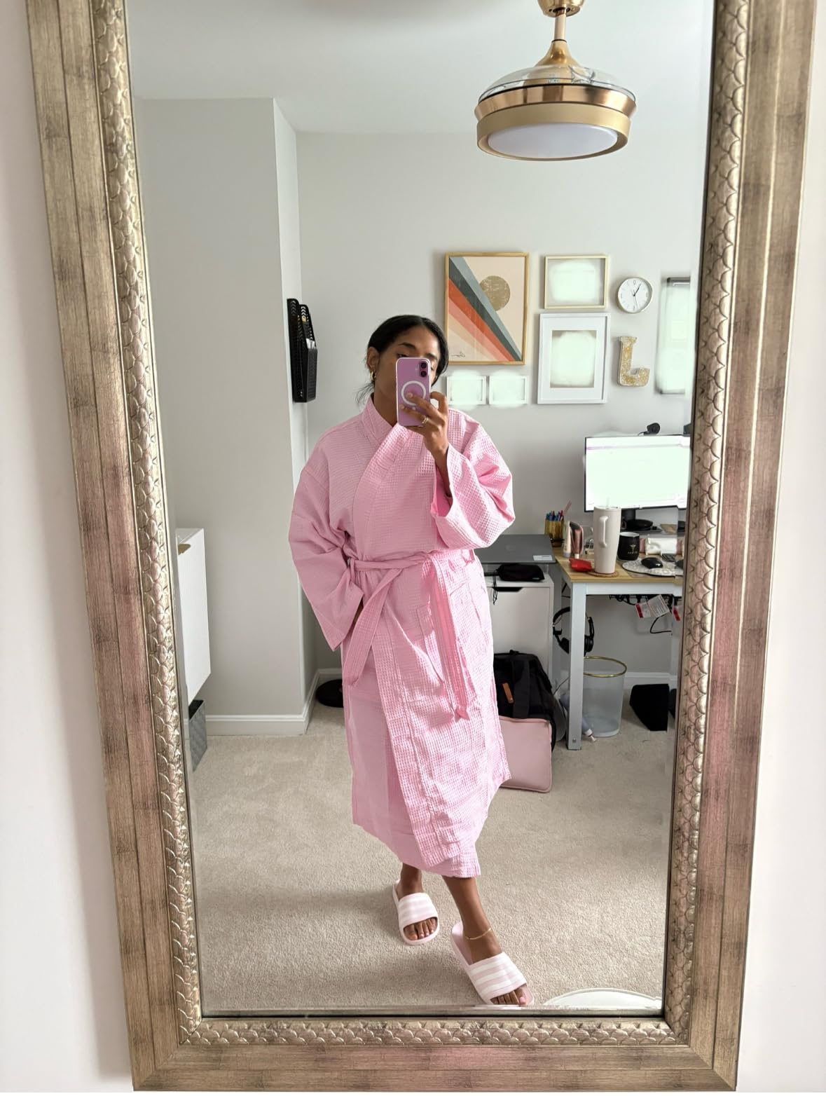 Turquaz Womens Lightweight Waffle Kimono Bathrobe for Men - Soft Quick-Dry Spa & Summer Towel Robe, Cotton Blend customer photo 1