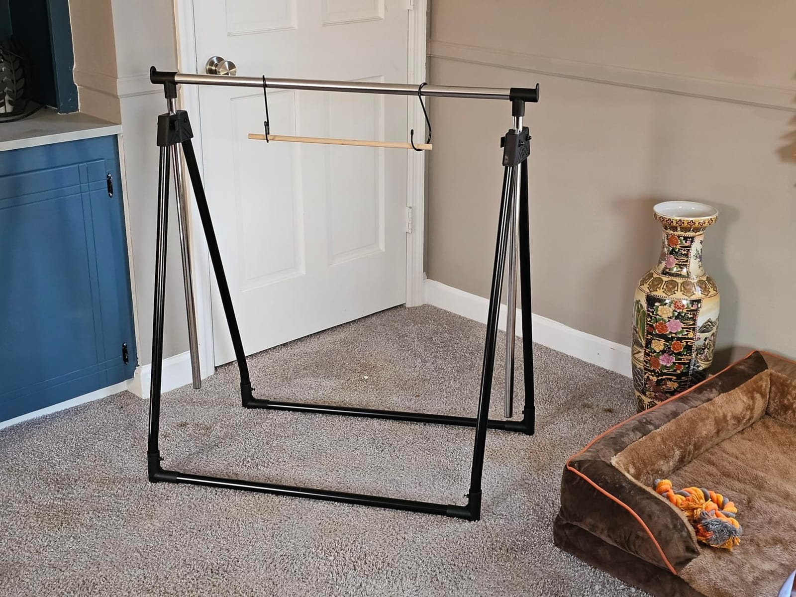 Whitmor Foldable Garment Rack - Rolling Clothes Rack - Adjustable Height - Silver customer photo 1