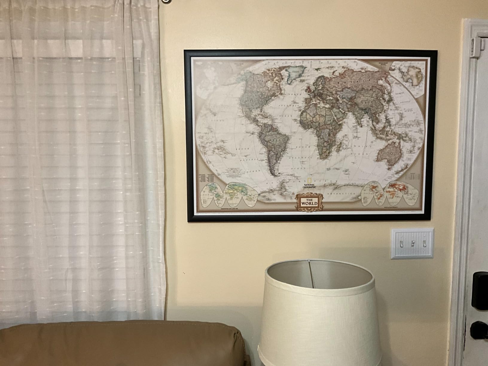 Craig Frames Travel Map with Pins, 24x36 Executive World Map for Wall Art, Modern Standard Black Frame customer photo 2