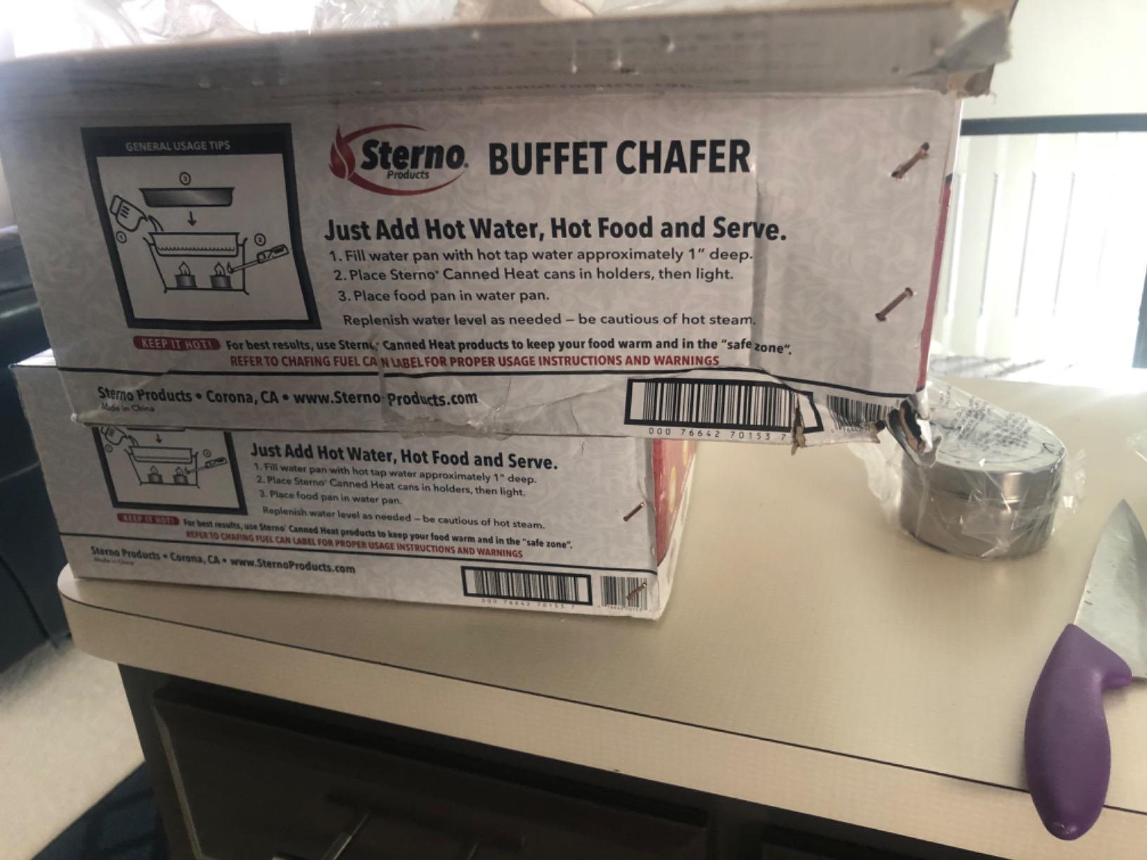 Sterno Foldable Buffet Chafing Dish Set, 8 Piece customer photo 2