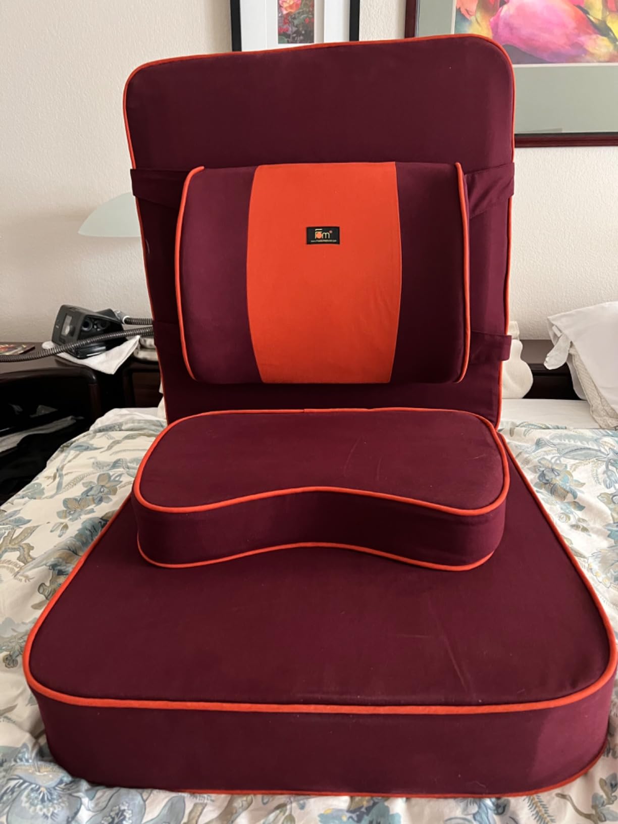 Friends Of Meditation Extra Large Meditation Chair | Floor Chair with Back Support | Yoga Chairs for Adults | Portable Folding Chair | Yoga Chair with Cushion & Meditation Block | Navy Blue | 24x22 in customer photo 1