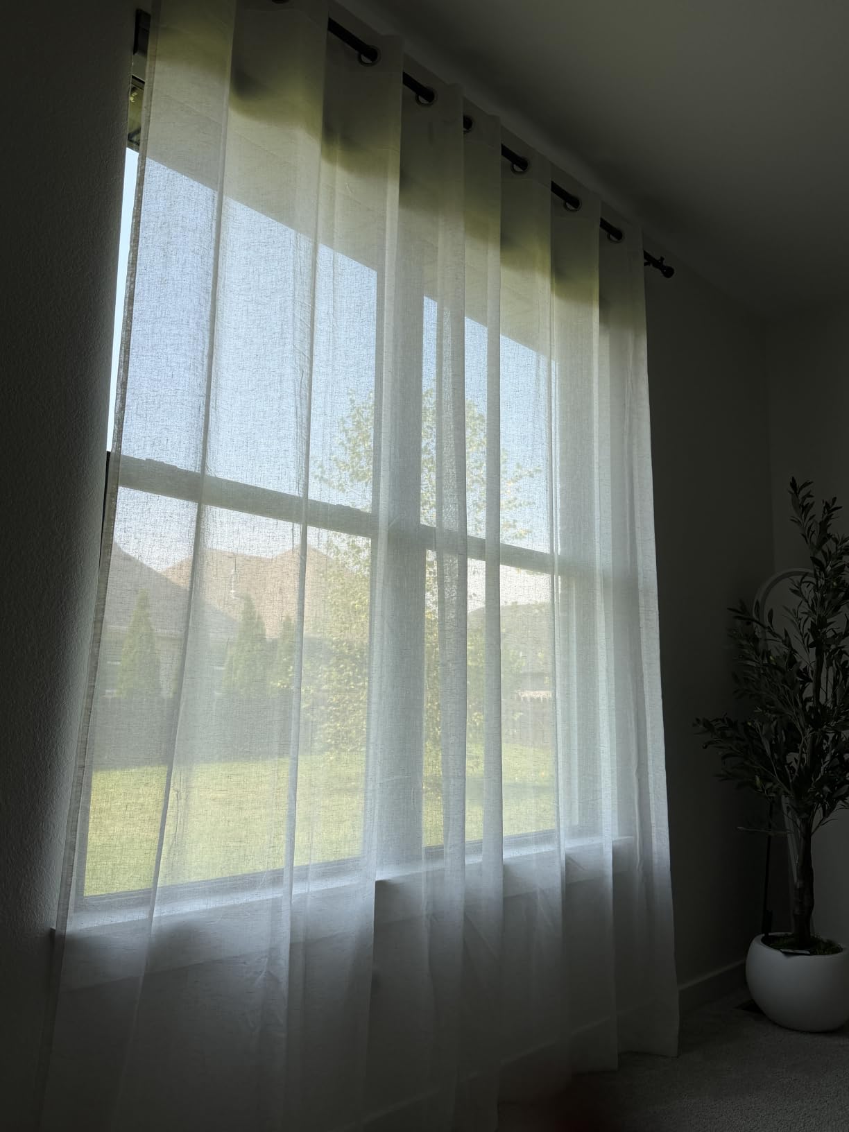 H.VERSAILTEX Natural Linen Sheer Curtains 84