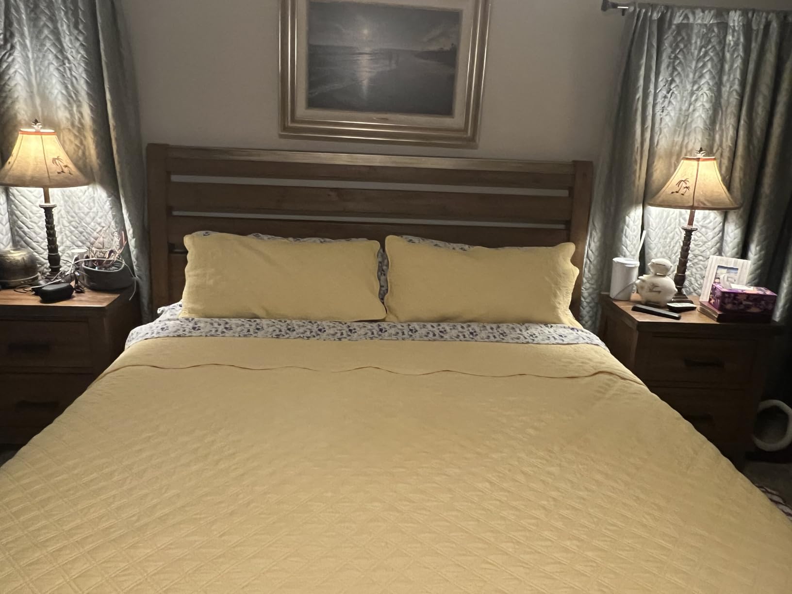 Tache Quilted Yellow Scalloped Buttercup Puffs Matelasse Bedspread Coverlet Set, Queen customer photo 1