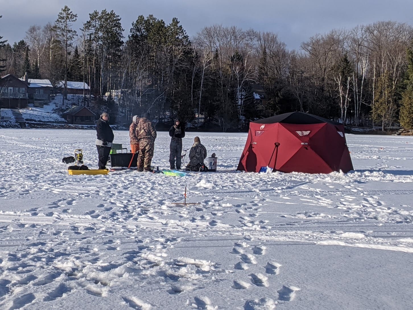 Nordic Legend Hex-Hub 8 Man Portable Thermal Ice Shelter, 112 Square Feet of Fishable Area, Portable 8 Person Wide Bottom Insulated Ice Shelter customer photo 2