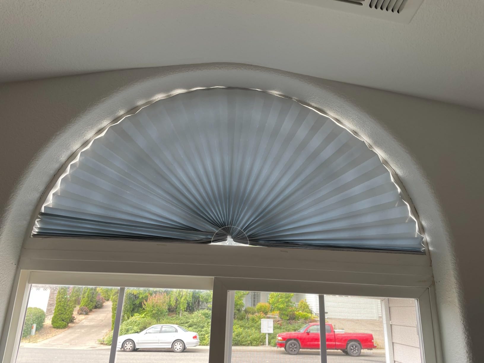 Redi Shade No Tools Original Arch Fabric Light Blocking Pleated Shade customer photo 1