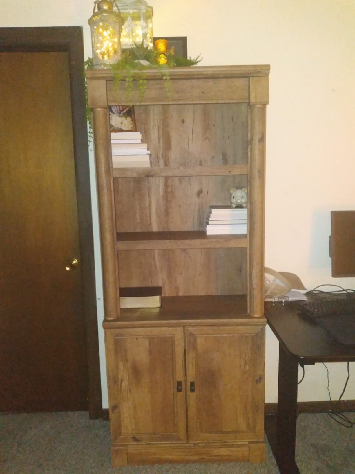 Sauder Palladia Bookcase with Doors, Multiroom Storage, Library Bookcase, Vintage Oak Finish customer photo 2