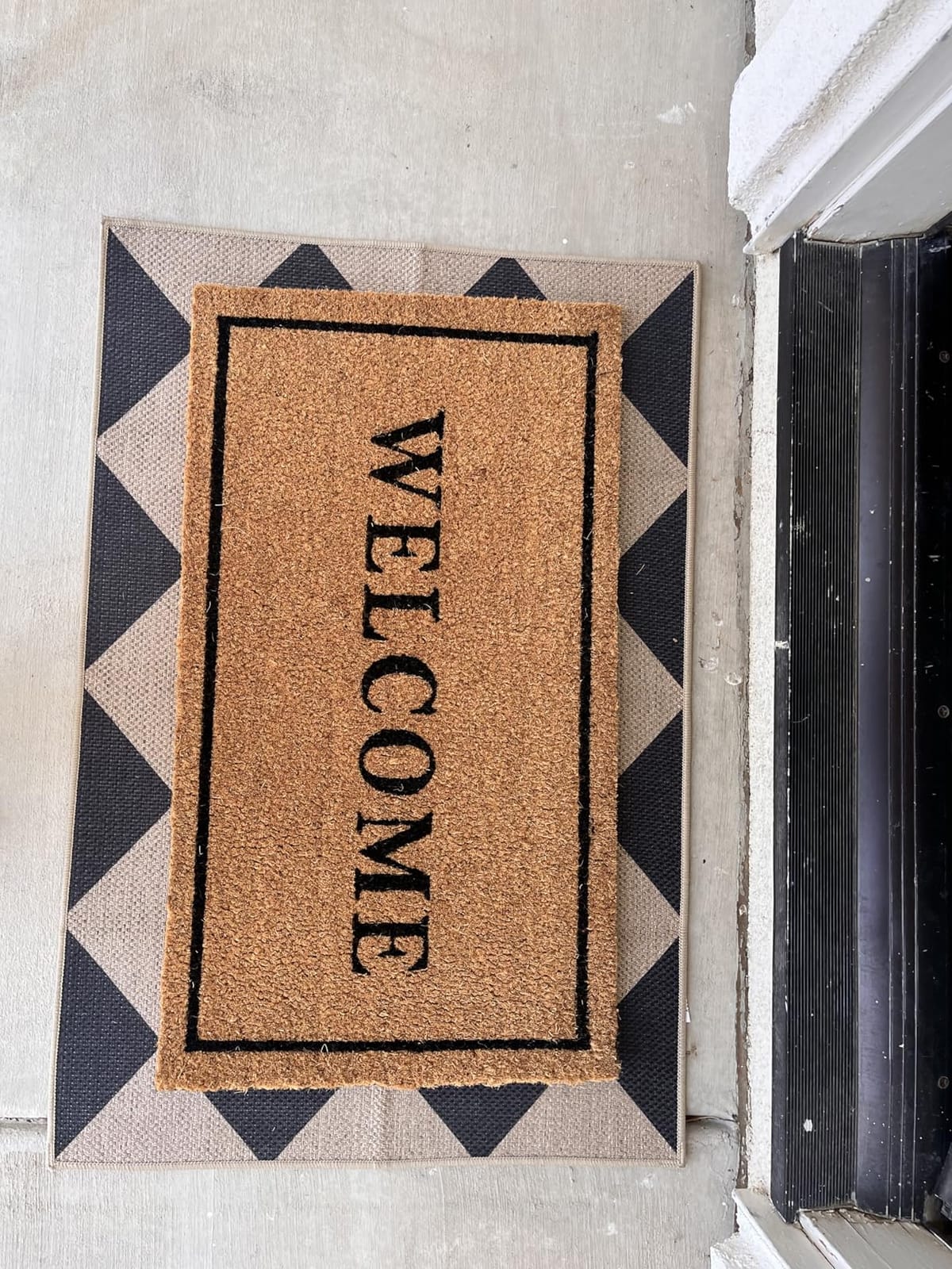 PLUS Haven 17.5x30 Door Mat with Heavy-Duty Backing - Coco Coir Doormat for Outdoor or Indoor Uses - Non-Slip Welcome Mats for Entryway or Porch - Easy to Clean Front Door Mat - Natural Brown customer photo 2