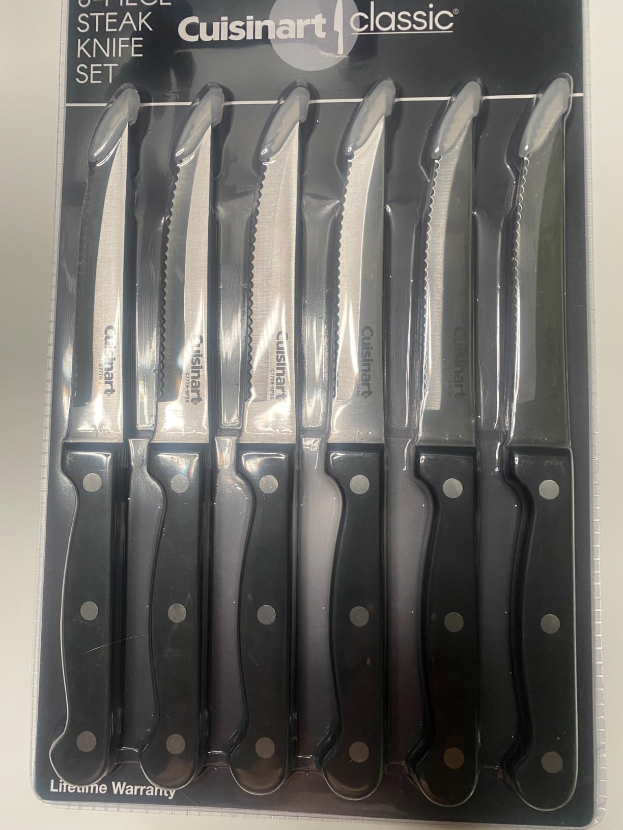 Cuisinart Knife Set, 6pc Steak Knife Set with Steel Blades for Precise Cutting, Lightweight, Stainless Steel & Durable, C77TR-6PSK, Black customer photo 2