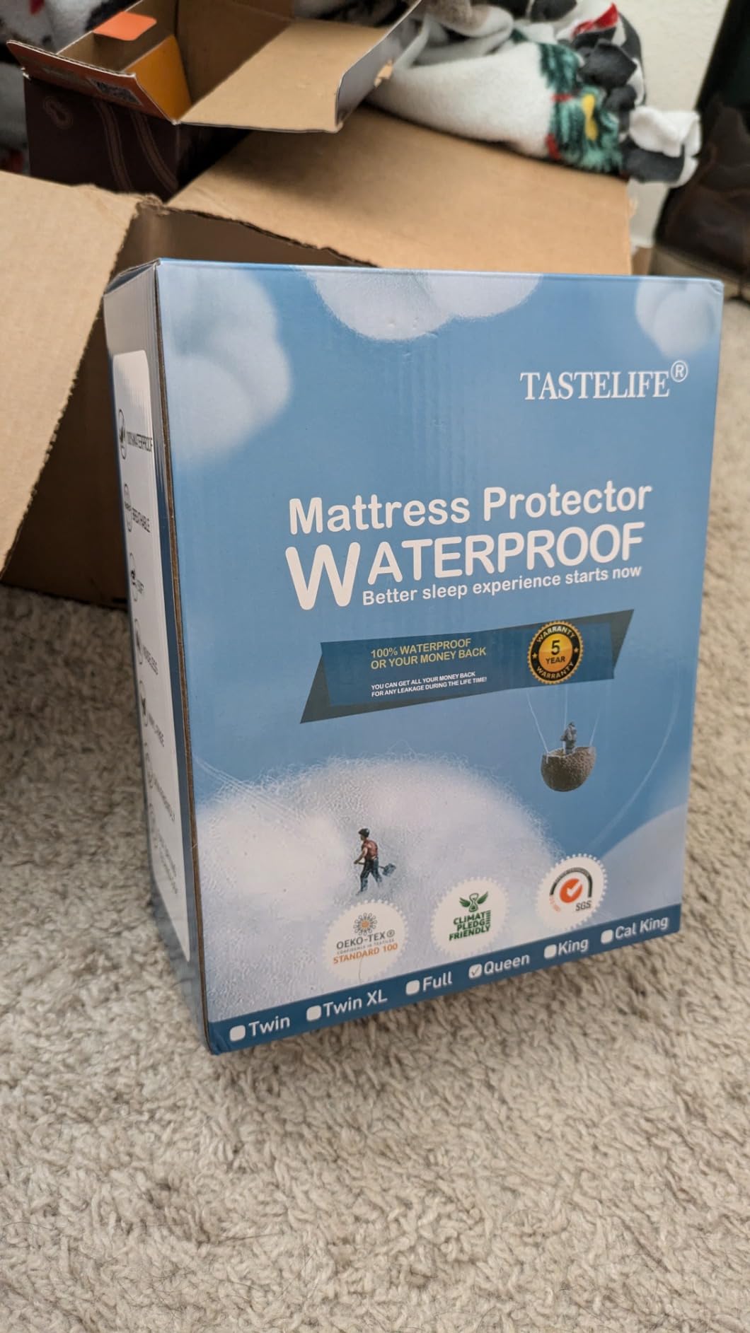 TASTELIFE Waterproof Mattress Protector Queen, Microfiber, 60x80 Inches customer photo 1
