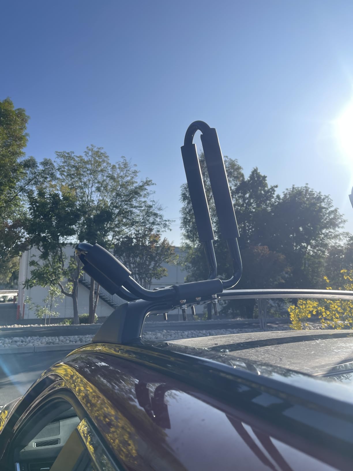 2 Pairs Heavy Duty Kayak Rack-Includes 4 Pcs Ratchet Tie-Mount on Car Roof Top Crossbar-Easy to Carry Kayak Canoe Boat Surf Ski (J-Bar Rack) customer photo 2