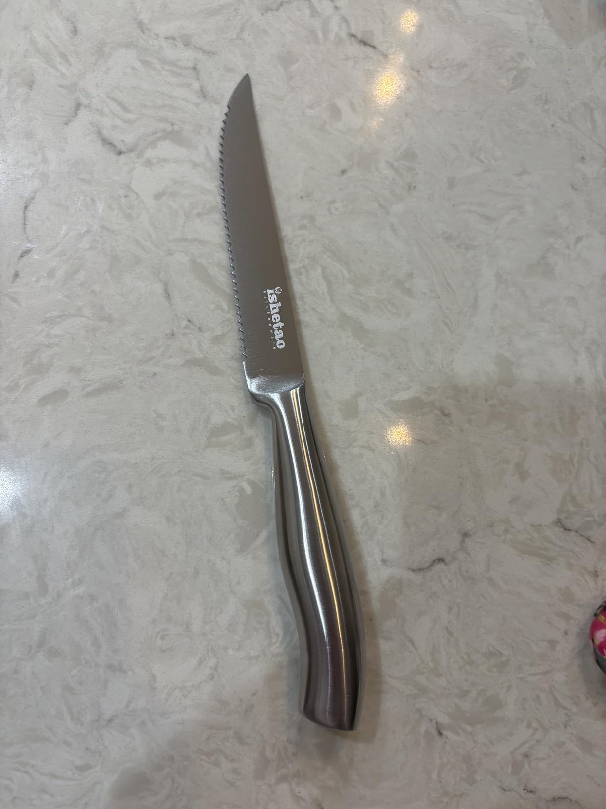 Steak Knife Set of 6, 4.5 inches Dishwasher Safe High Carbon Stainless Steel Knives, Silver customer photo 1