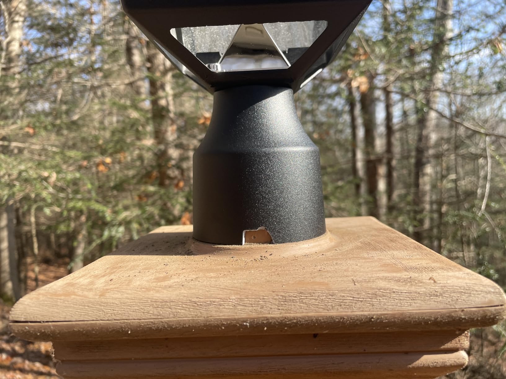 Solar Lamp Post Light, Cast Aluminium Waterproof LED with Glass Outdoor Dusk to Dawn Solar Post Light ST4311AQ for Pier Mount Pillar Gates Garden Pole Column Yard Path Driveway (Black, Lamp) customer photo 2