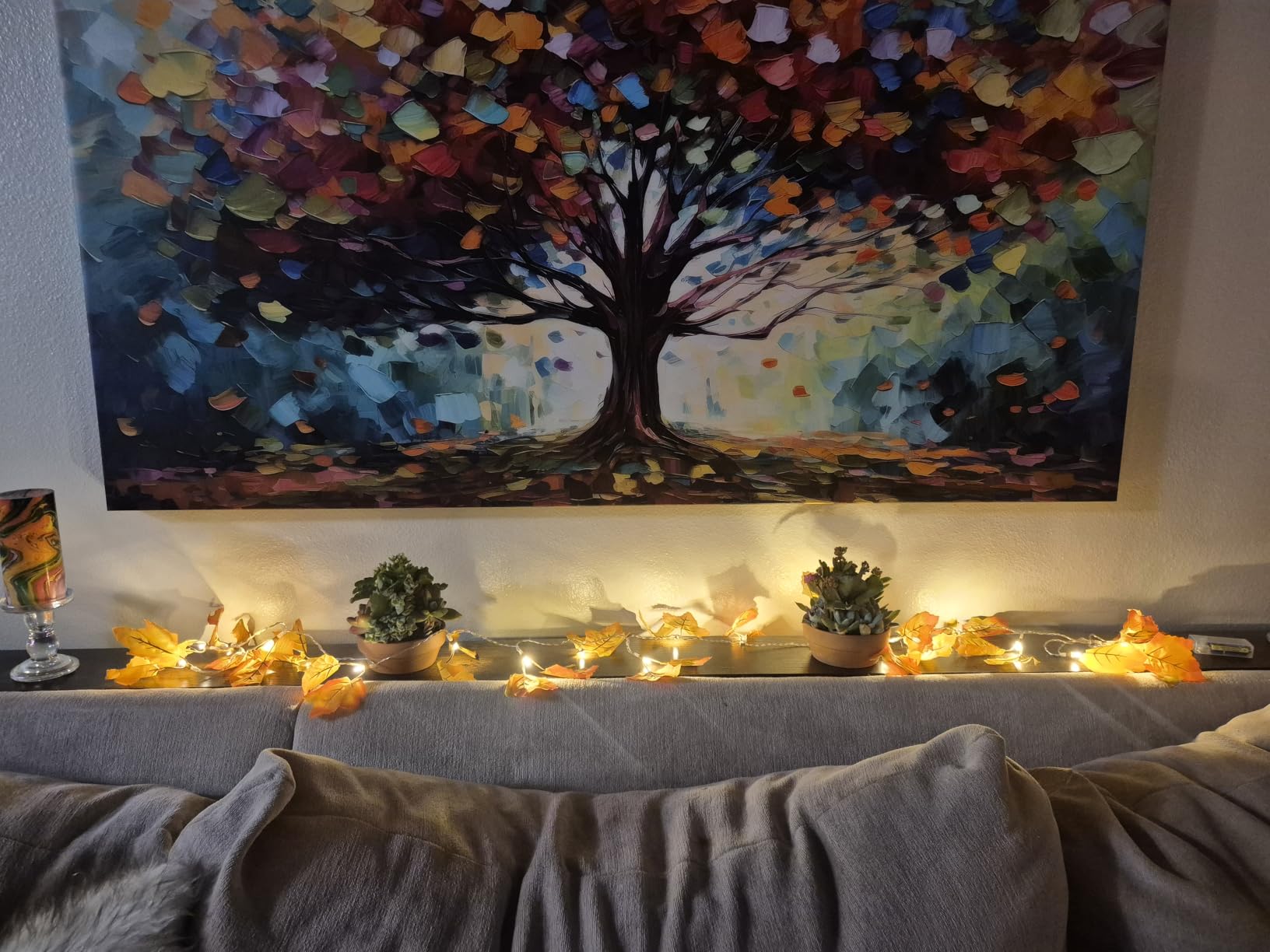 Luditek Fall Decor 3-Pack Fall Garland with Lights, Total 24.6ft 60LED customer photo 2