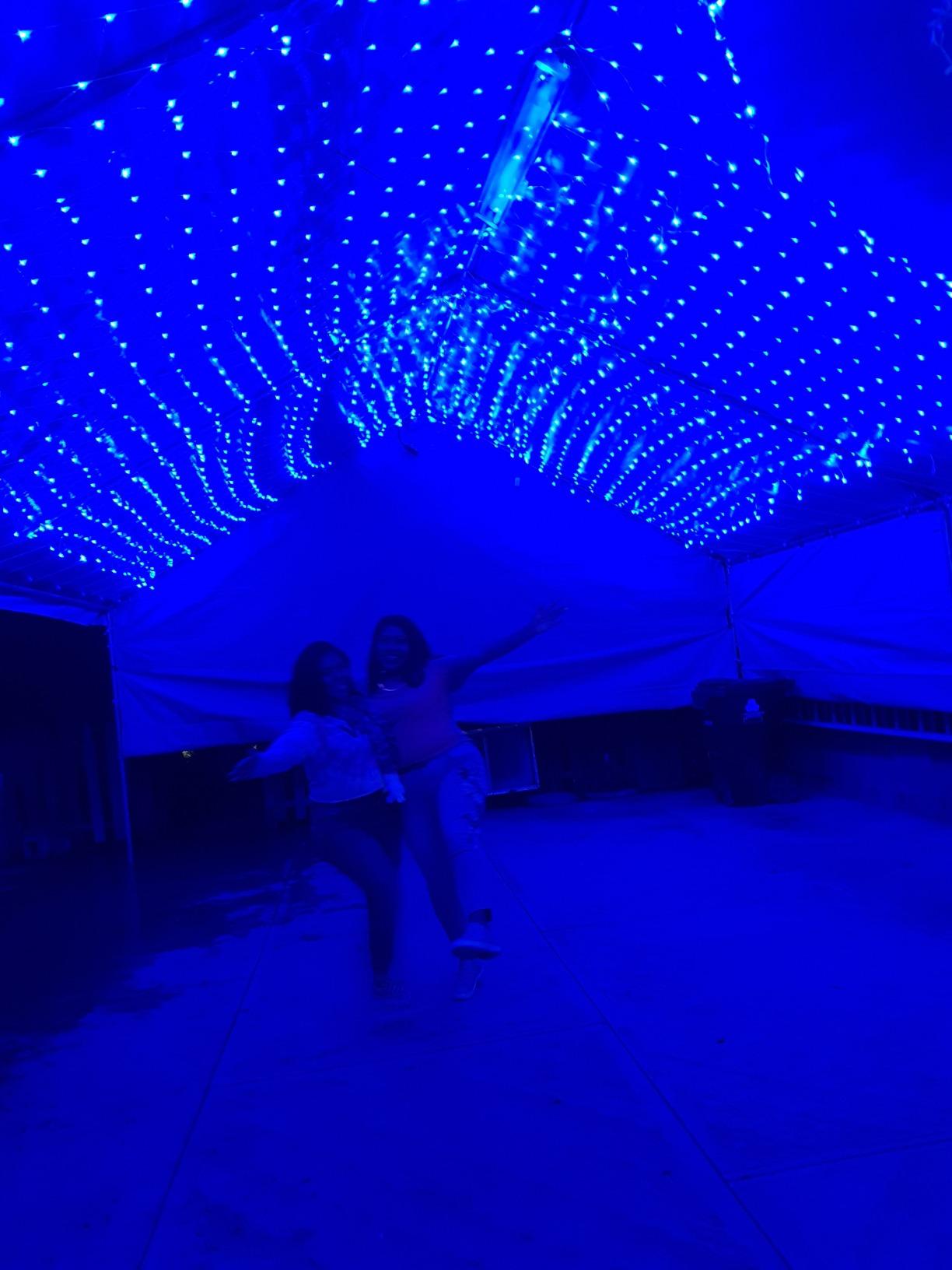 Net Mesh String Lights Waterproof, 200 Light Bubbles, 8 Lighting Modes, for Indoor Outdoor, Curtain, Christmas Tree, Bush, Party, Wedding, Fairy, Wall Decoration (9.8 ft x 6.6 ft, Blue) customer photo 1