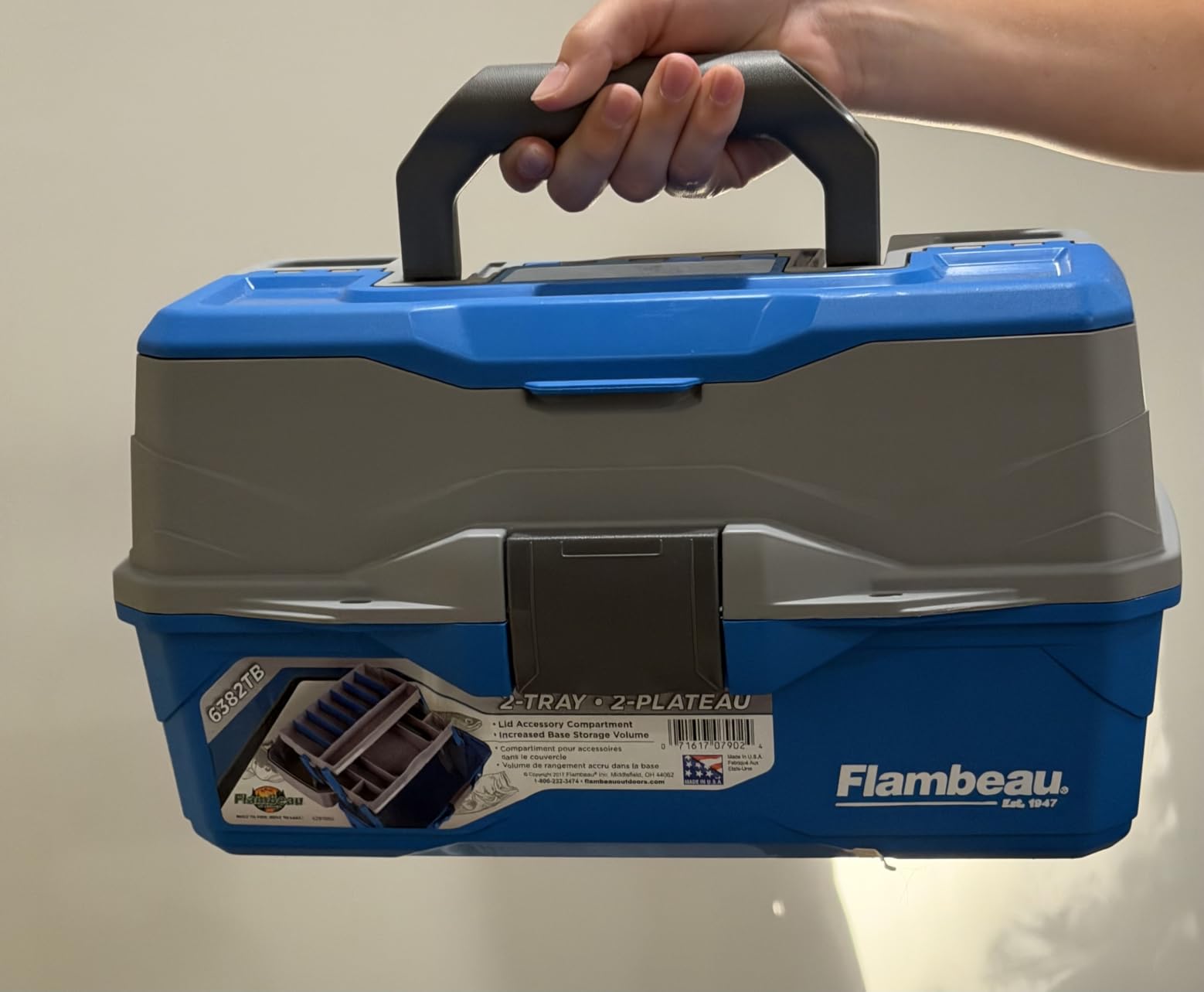 Flambeau Outdoors 6382 2-Tray Tackle Box, 15 Compartments, Blue and Gray customer photo 1