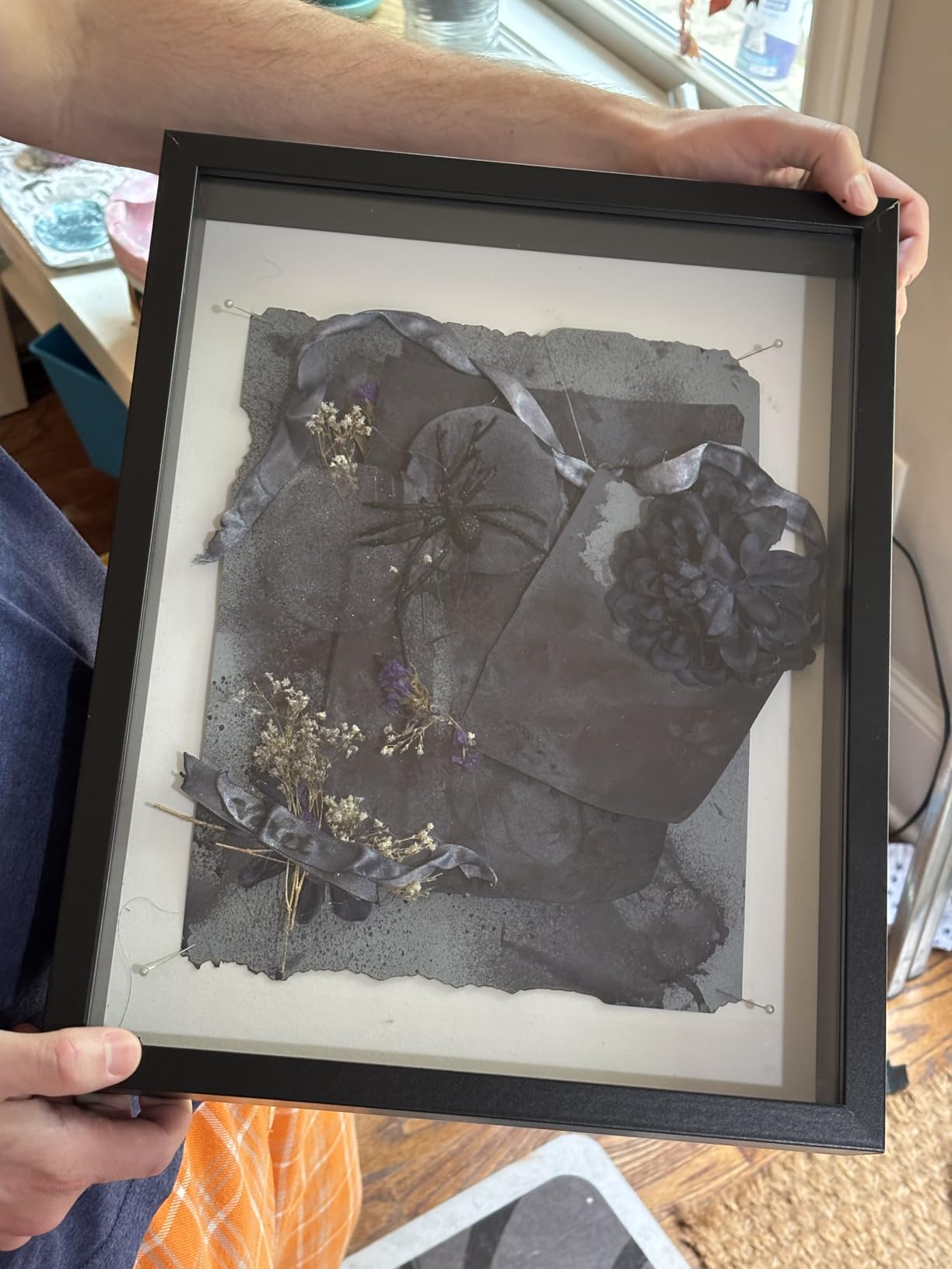 Americanflat 11x14 Shadow Box Frame with Shatter-Resistant Glass - Silhouette Collection - Large Shadow Box Display Case for Tabletop and Wall Display - Black with Soft Felt Back customer photo 1