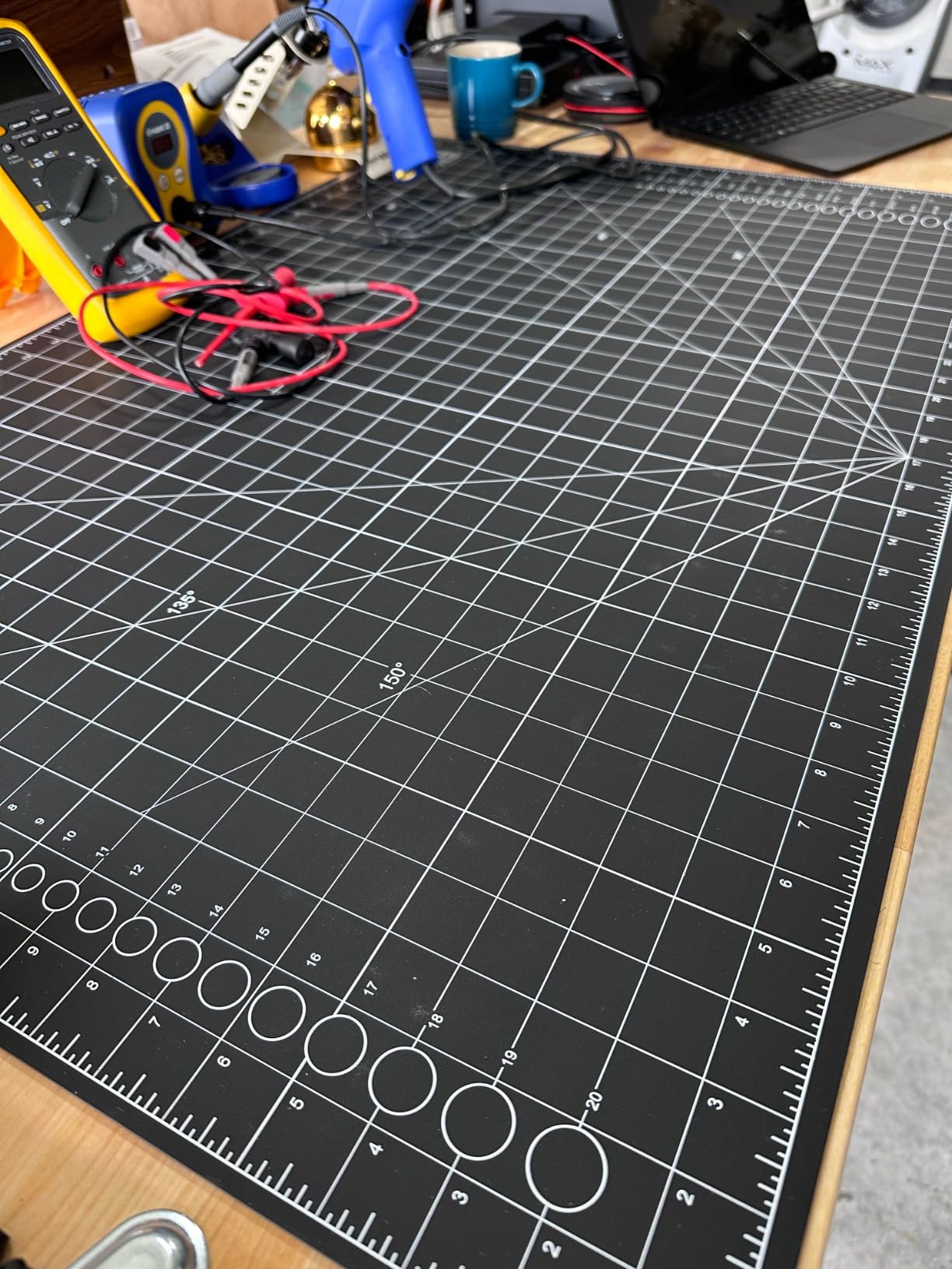 XNM Premium Self Healing Cutting Mat - 18 Inches by 24 inches - A2, 3 Layer Quality PVC Construction - Dual Sided, Imperial and Metric Grid Lines - Perfect for Cutting, Sewing, and Crafts customer photo 2