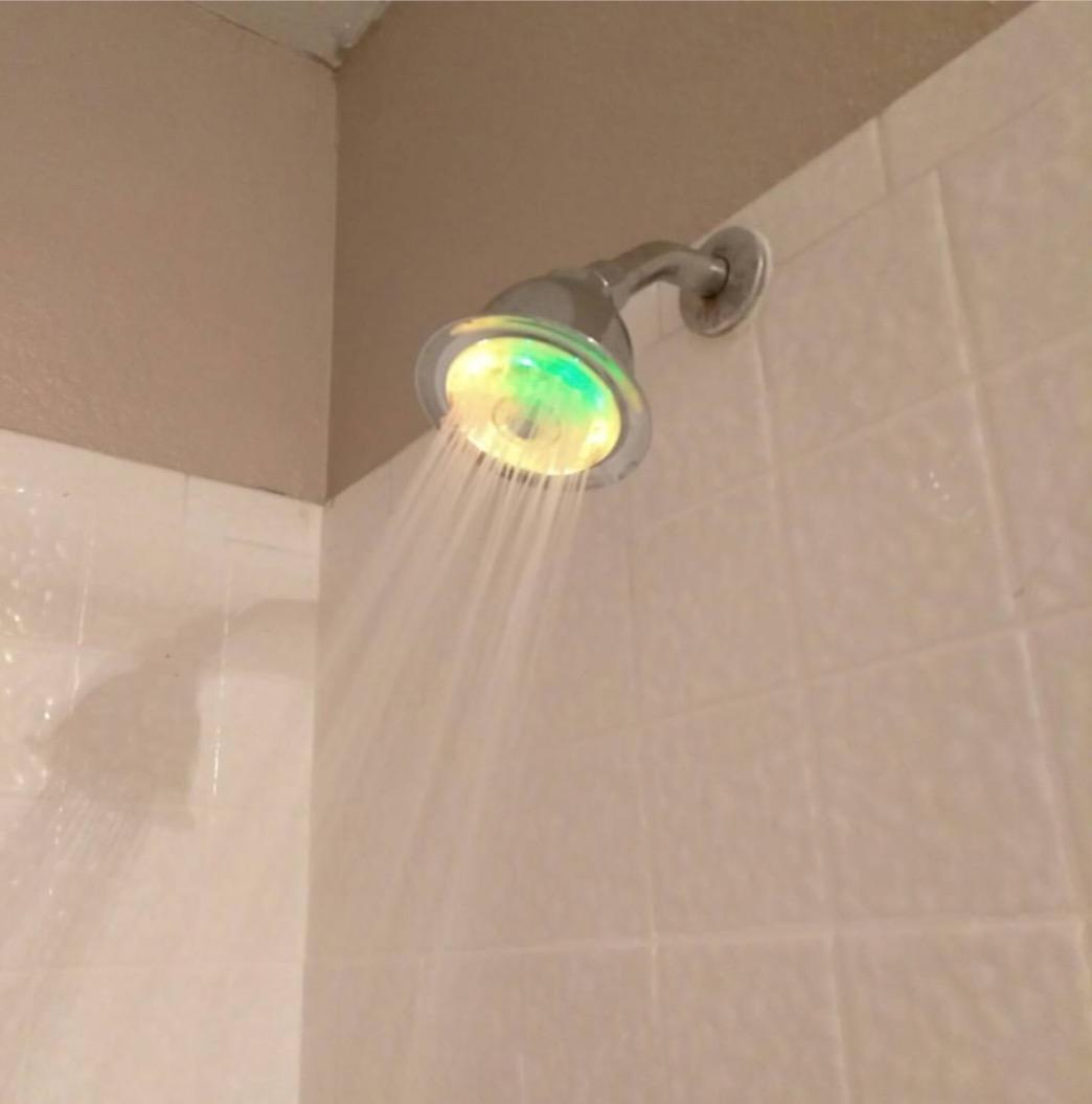 Luminex by PowerSpa 7-Color 4-Setting LED Shower Head with Air Jet LED Turbo Pressure-Boost Nozzle Technology LED colors change automatically every few seconds customer photo 1