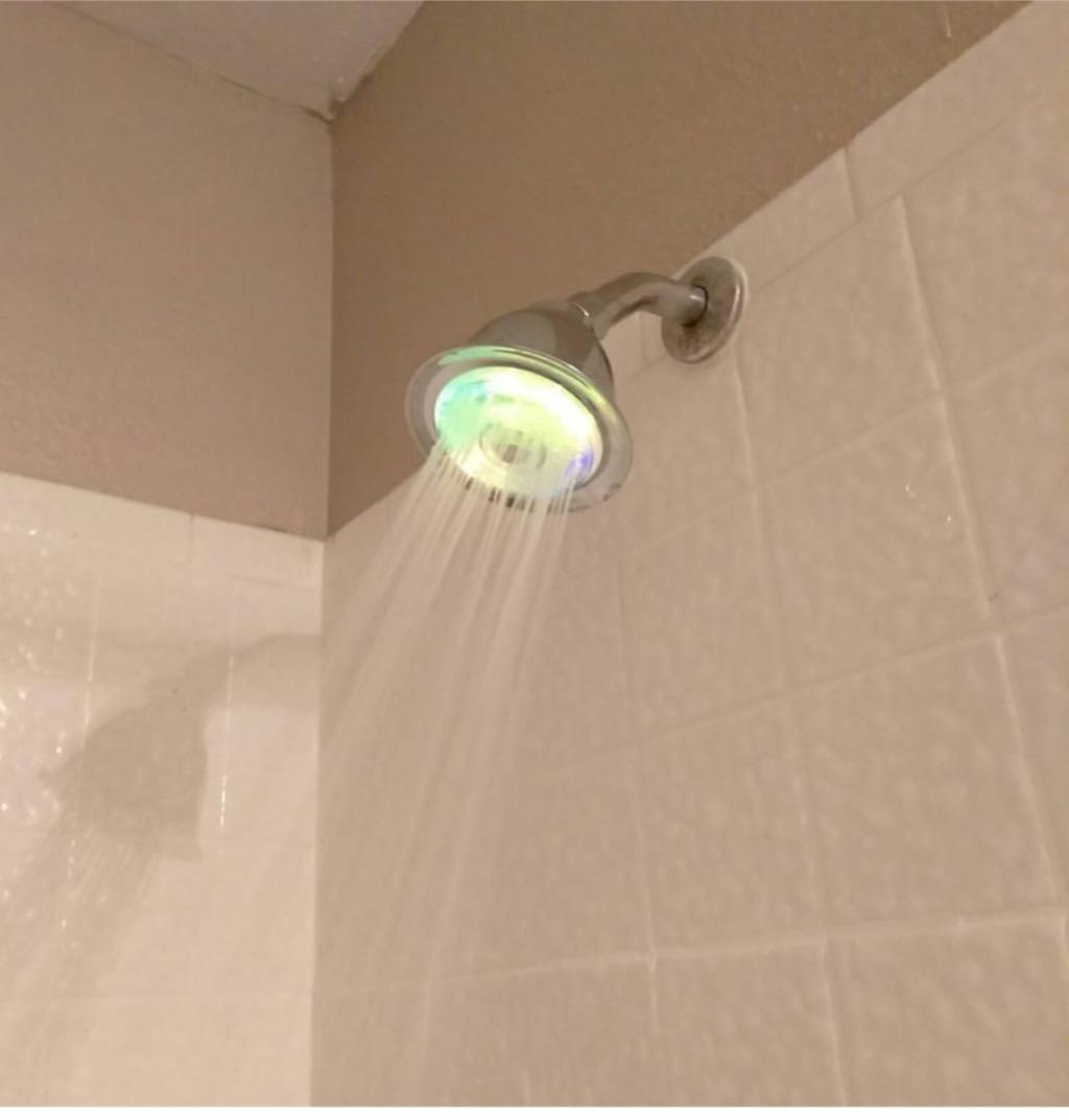 Luminex by PowerSpa 7-Color 4-Setting LED Shower Head with Air Jet LED Turbo Pressure-Boost Nozzle Technology LED colors change automatically every few seconds customer photo 2