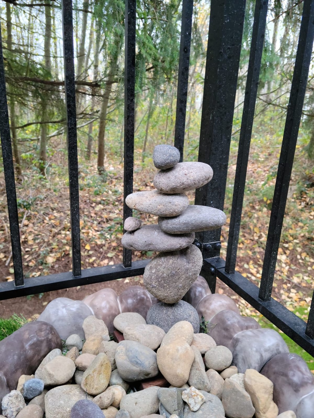 Ancient Graffiti Eight-Stone Balancing Cairn - Indoor/Outdoor Garden Decoration customer photo 1